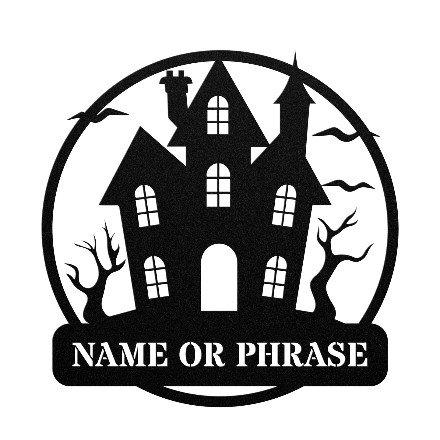 Custom Personalized Halloween Metal Wall Sign – Halloween Home Decor – Indoor/Outdoor Spooky Chic Die-Cut Metal Signs -