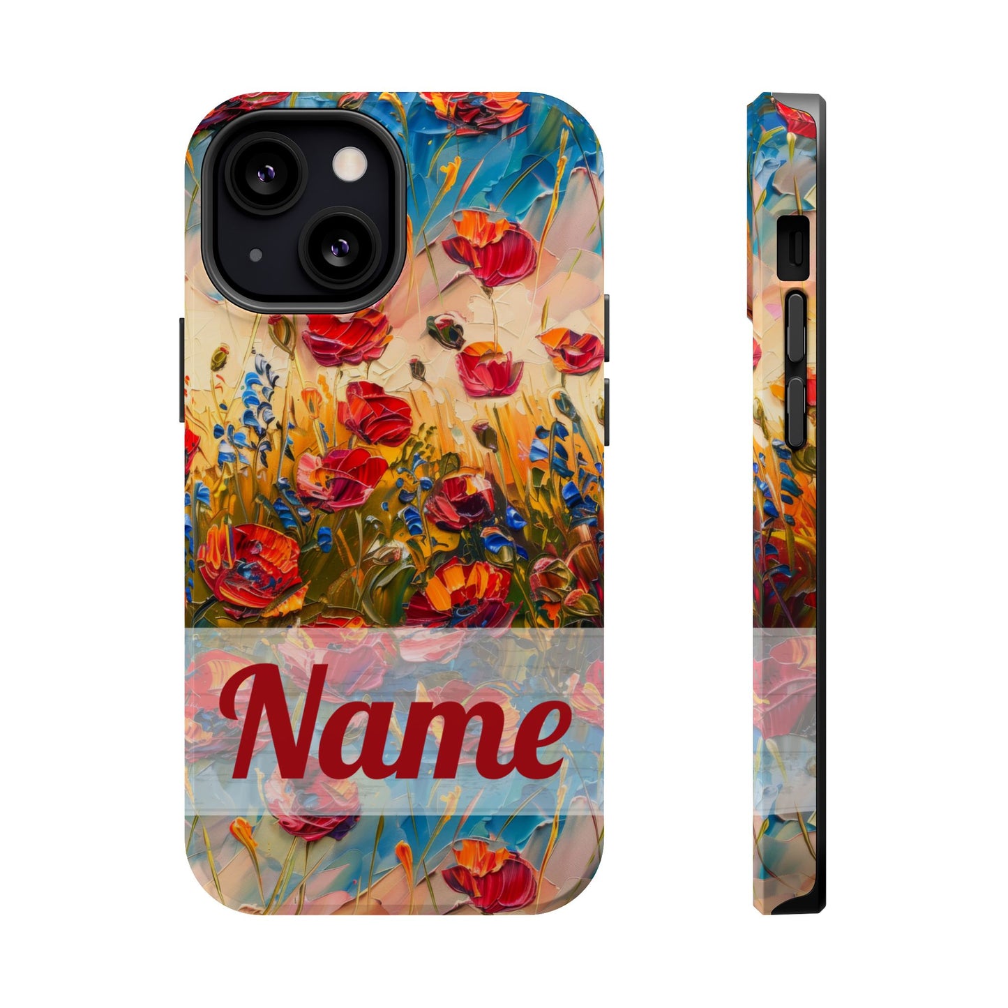 August Birth Flower Phone Case • Red Poppies Poppy iPhone Cover • Colorful Floral MagSafe Gift