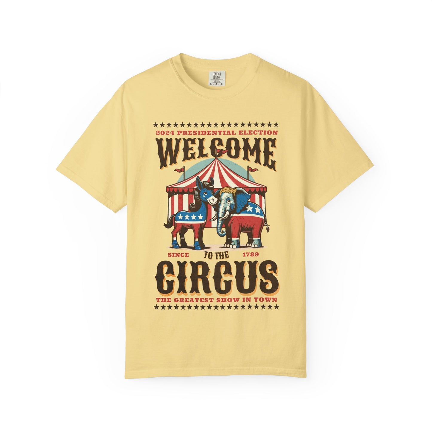 Political Circus T-Shirt | Elephant & Donkey Satire Unisex Garment-Dyed T-shirt election Comfort Colors 1717