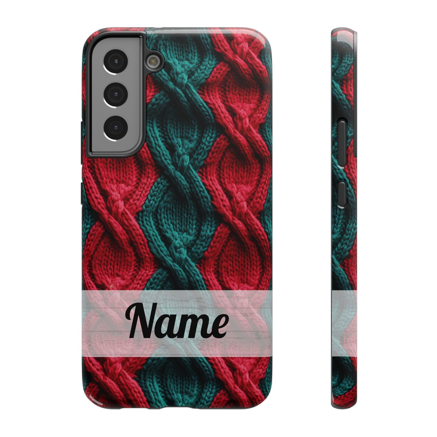Vintage Christmas Crocheted Afghan Phone Case - Personalized Christmas Phone Case Impact-Resistant Case