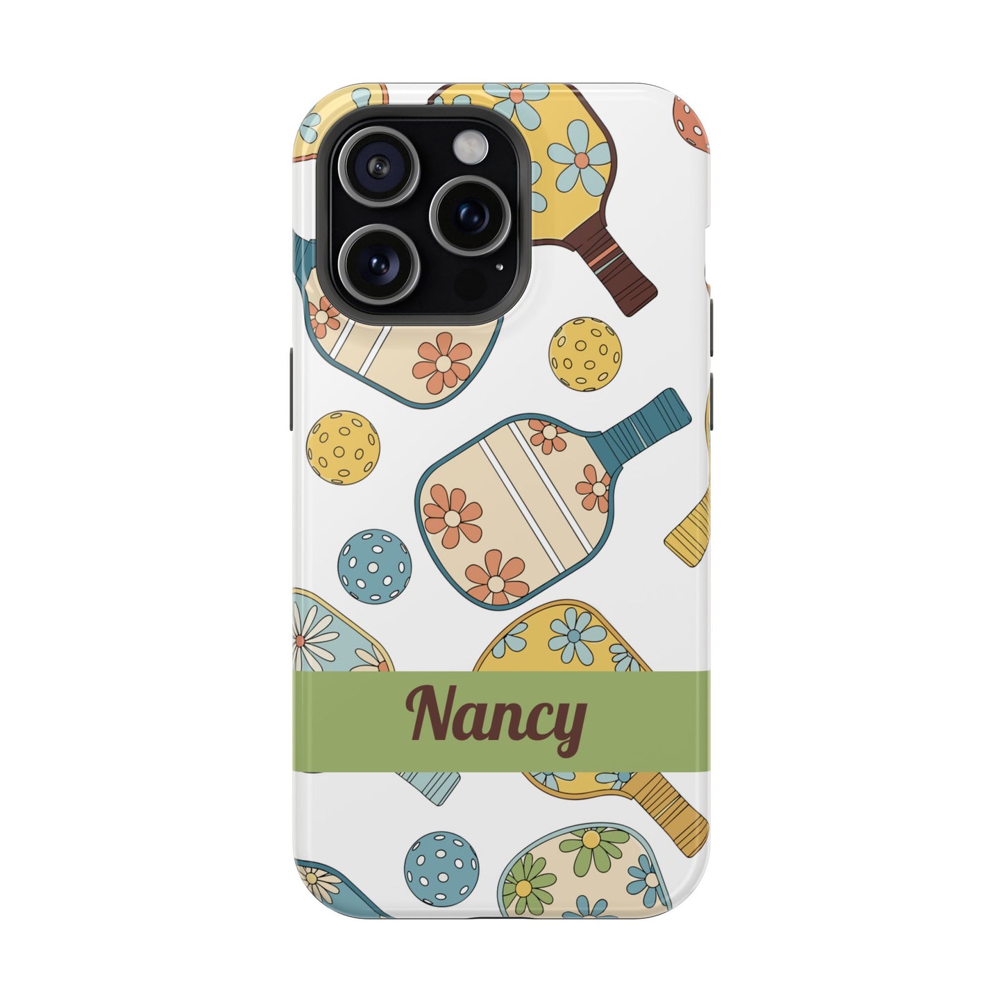 SAMPLE Custom, Personalized Retro Pickleball iPhone Case Custom Magnetic Tough Case Personalized