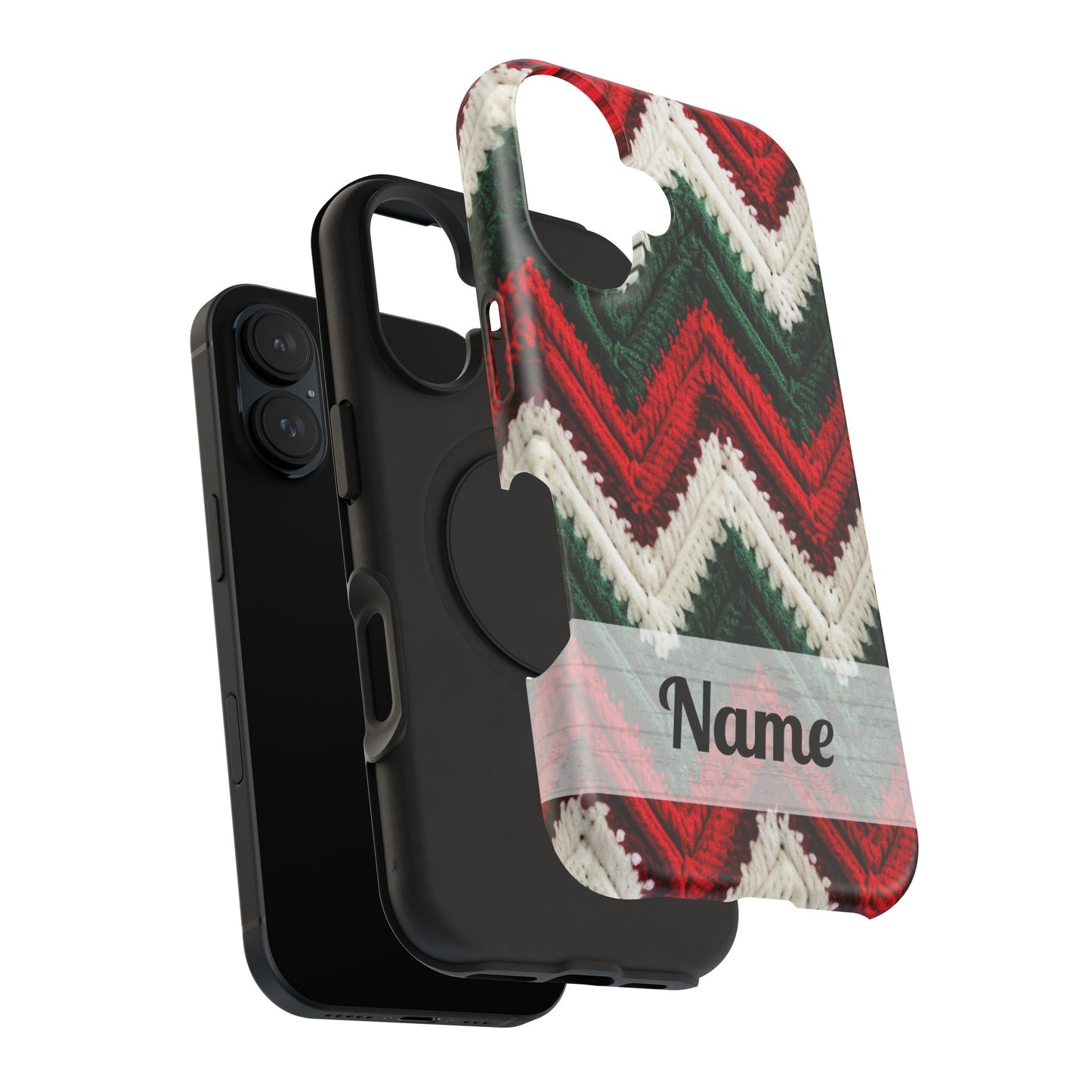 Vintage Christmas Crocheted Afghan Phone Case - Personalized Christmas Phone Case Impact-Resistant Case