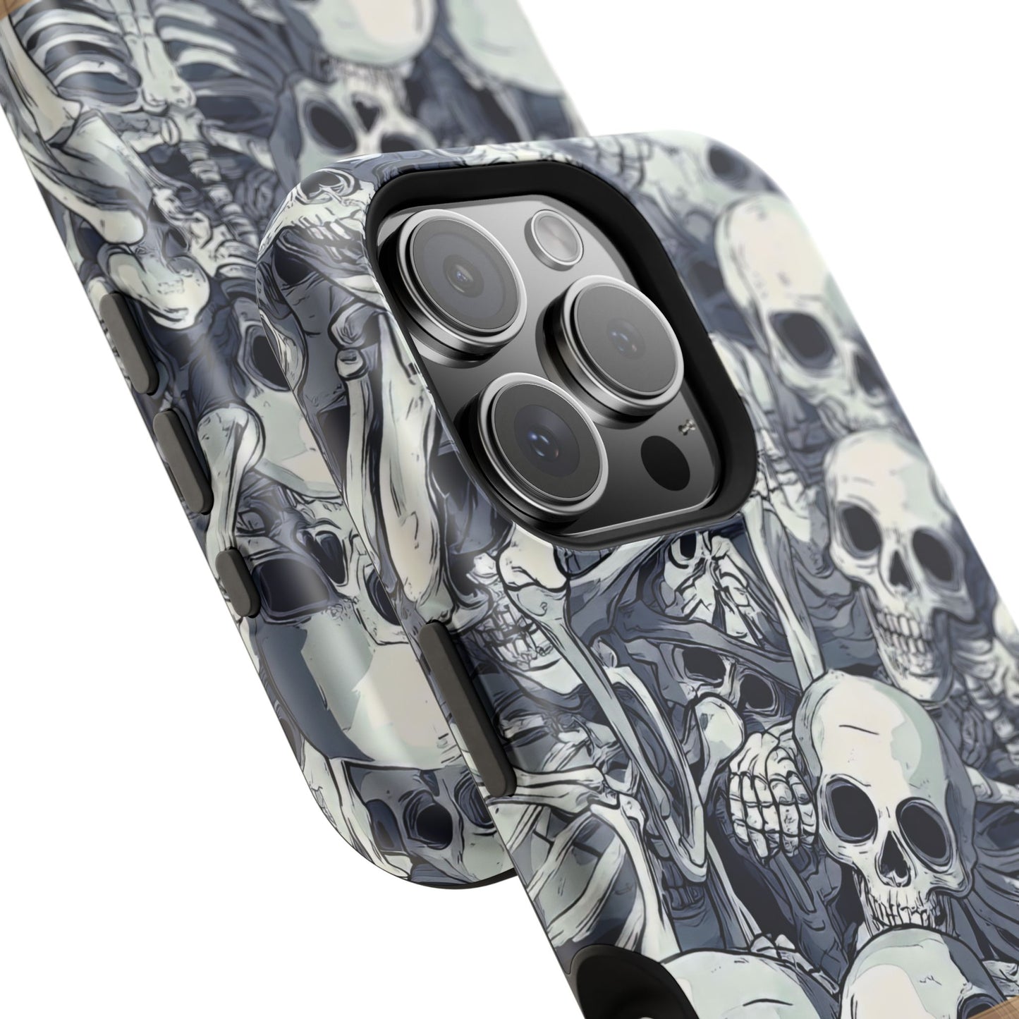 Custom, Personalized Halloween Magnetic Tough Cases for iPhone - Beware Skulls with Name