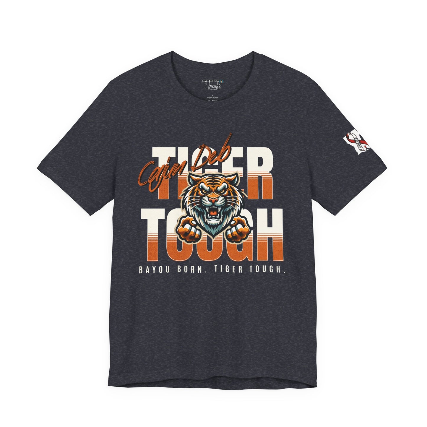 CAJUN DEB Bayou Born Tiger Tough Cancer MDS Awareness Tee, Unisex Support Tee, Gift for Cancer Fighters, Motivational T-Shirt Bella+Canva 3001