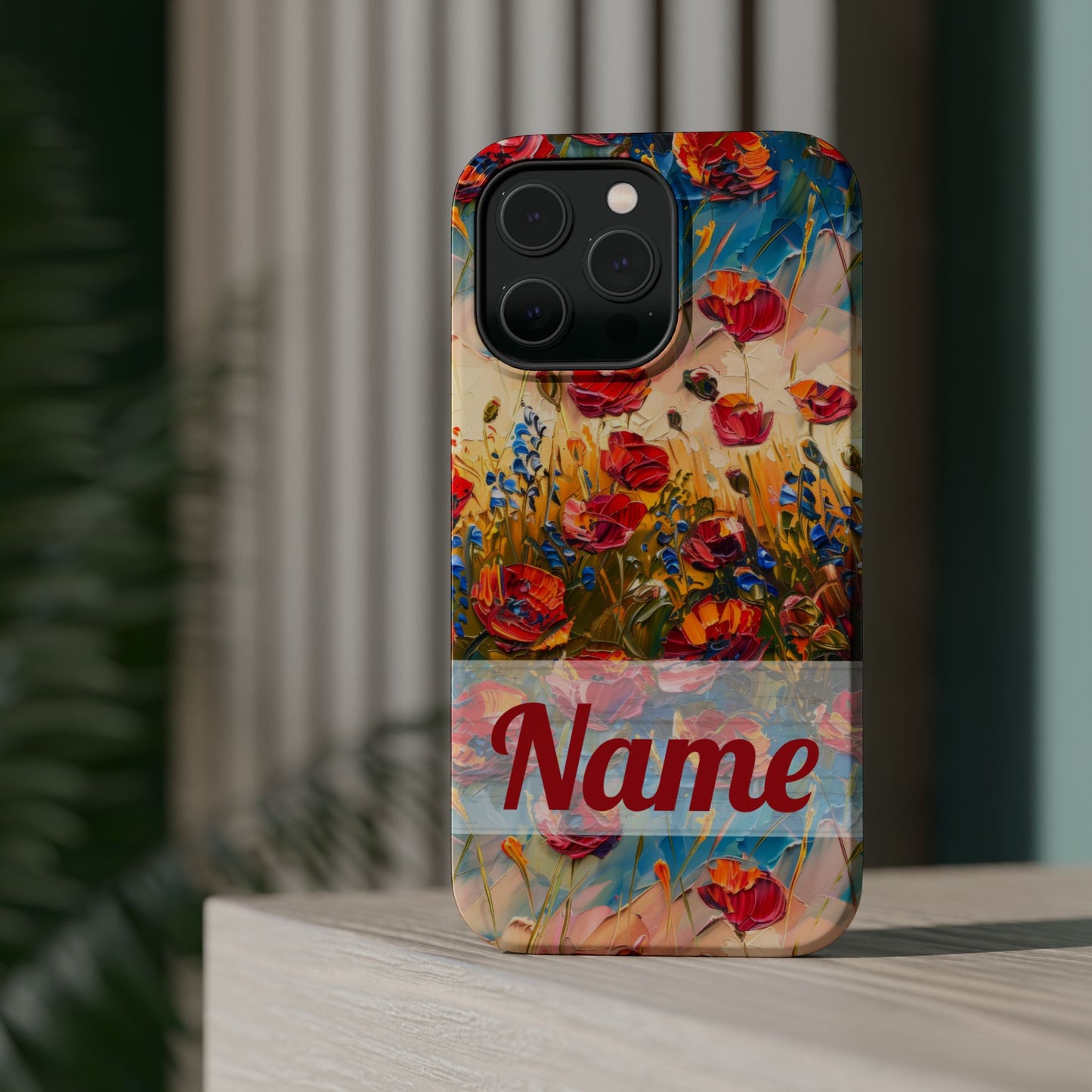 August Birth Flower Phone Case • Red Poppies Poppy iPhone Cover • Colorful Floral MagSafe Gift