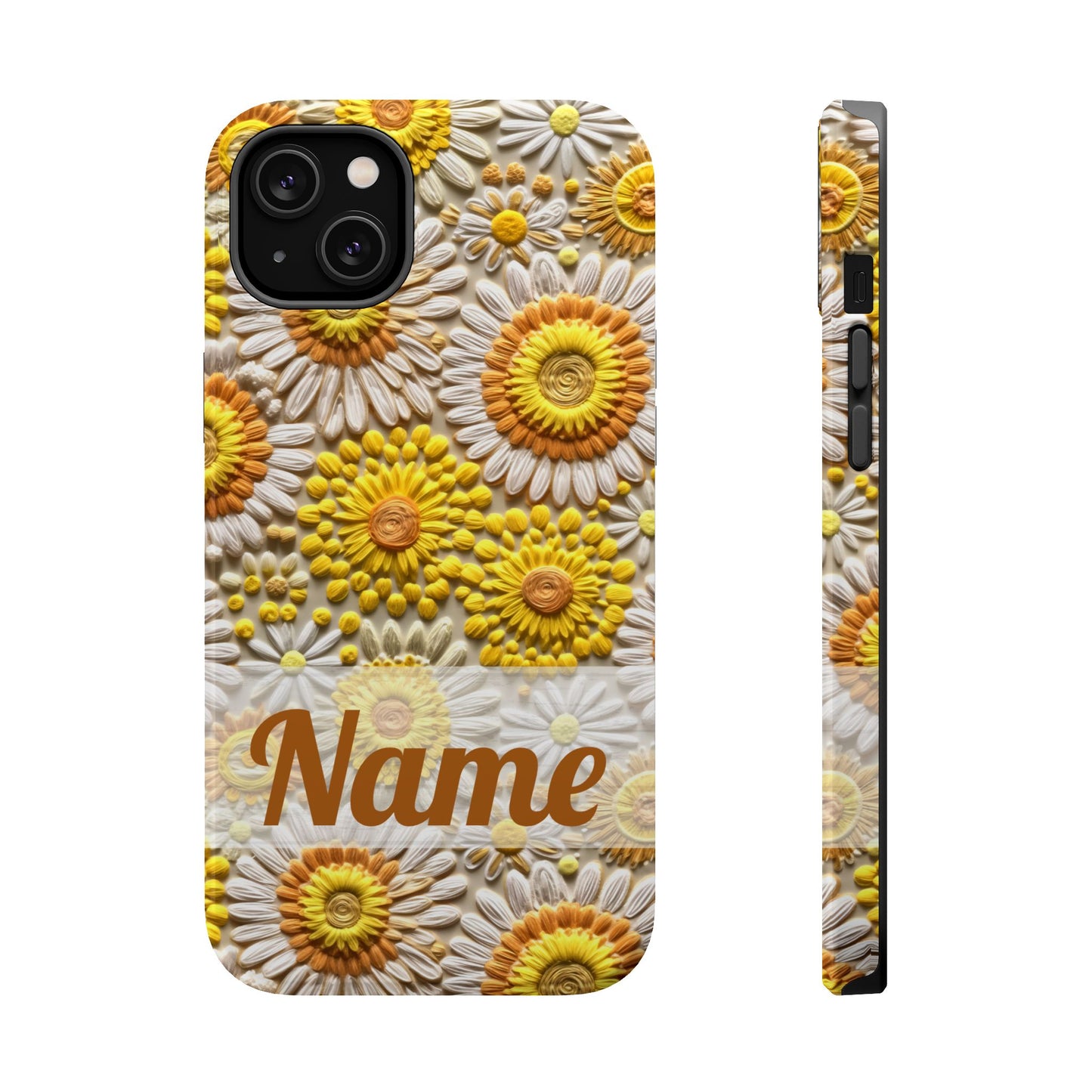 April Birth Flower Phone Case • Embroidered Daisy iPhone Cover • Colorful MagSafe Gift Idea
