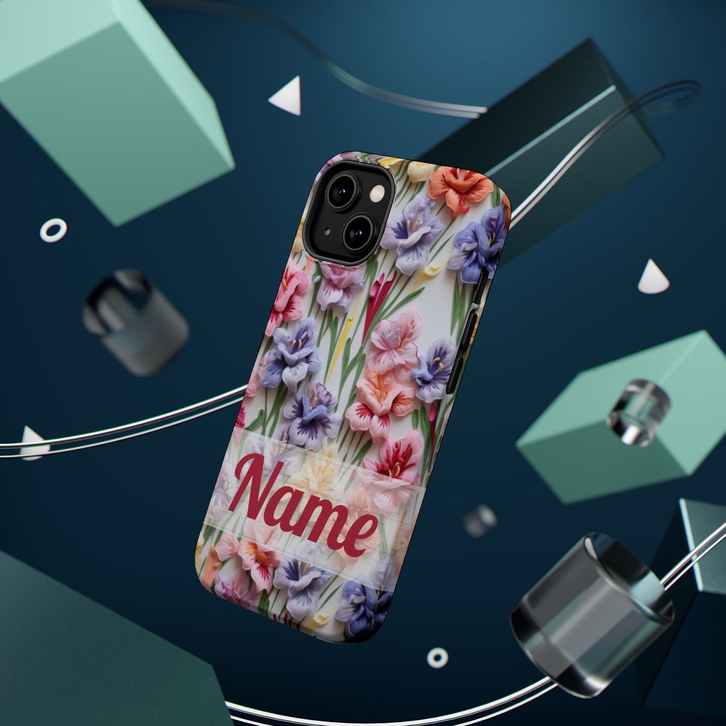 August Birth Flower Phone Case • 3D Gladiolus iPhone Cover • Pastel Floral MagSafe Gift