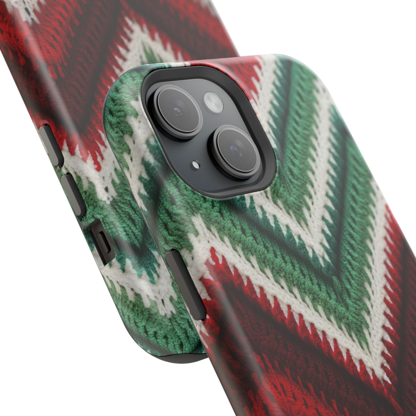 Vintage Christmas Crocheted Afghan Phone Case - Personalized Christmas Phone Case Impact-Resistant Case