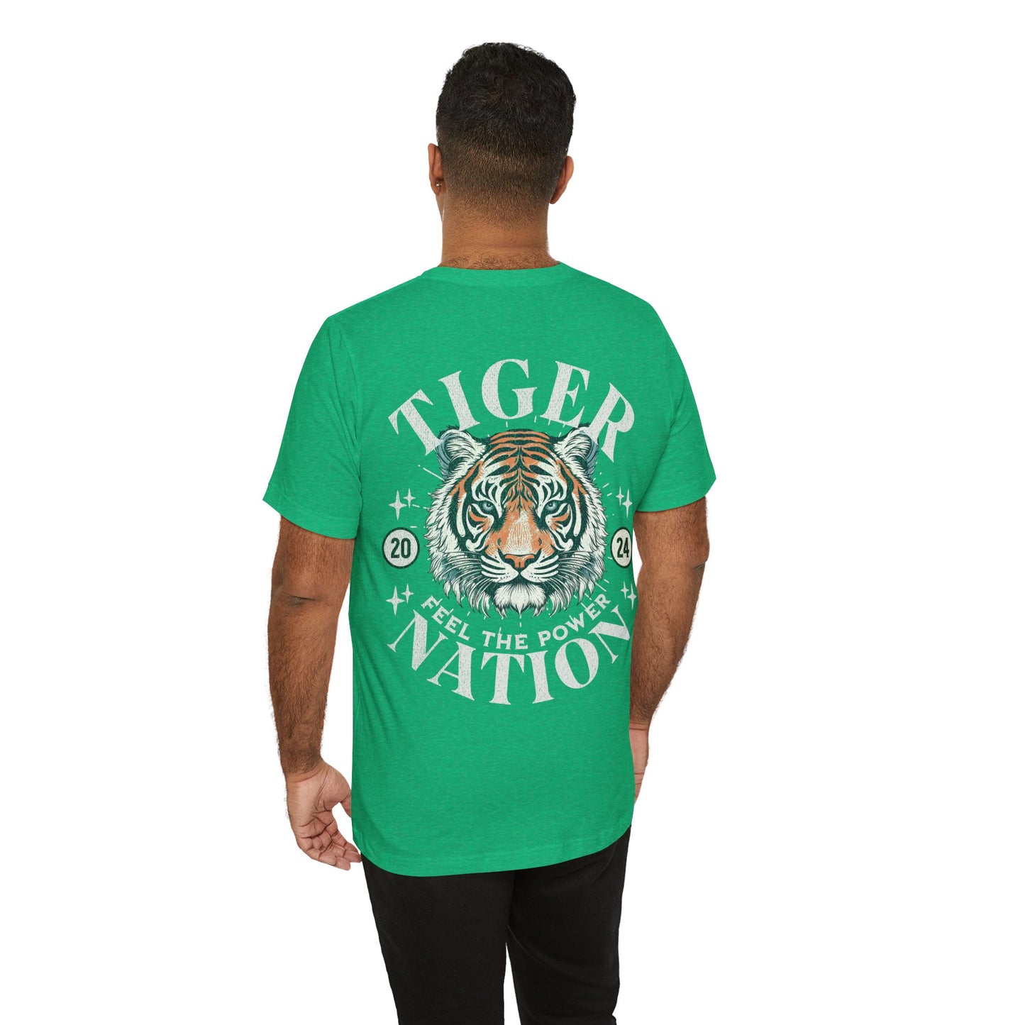 Tiger Nation Two-Sided Graphic T-shirt - Bella Canvas 3001 Unisex Jersey Short Sleeve Tee