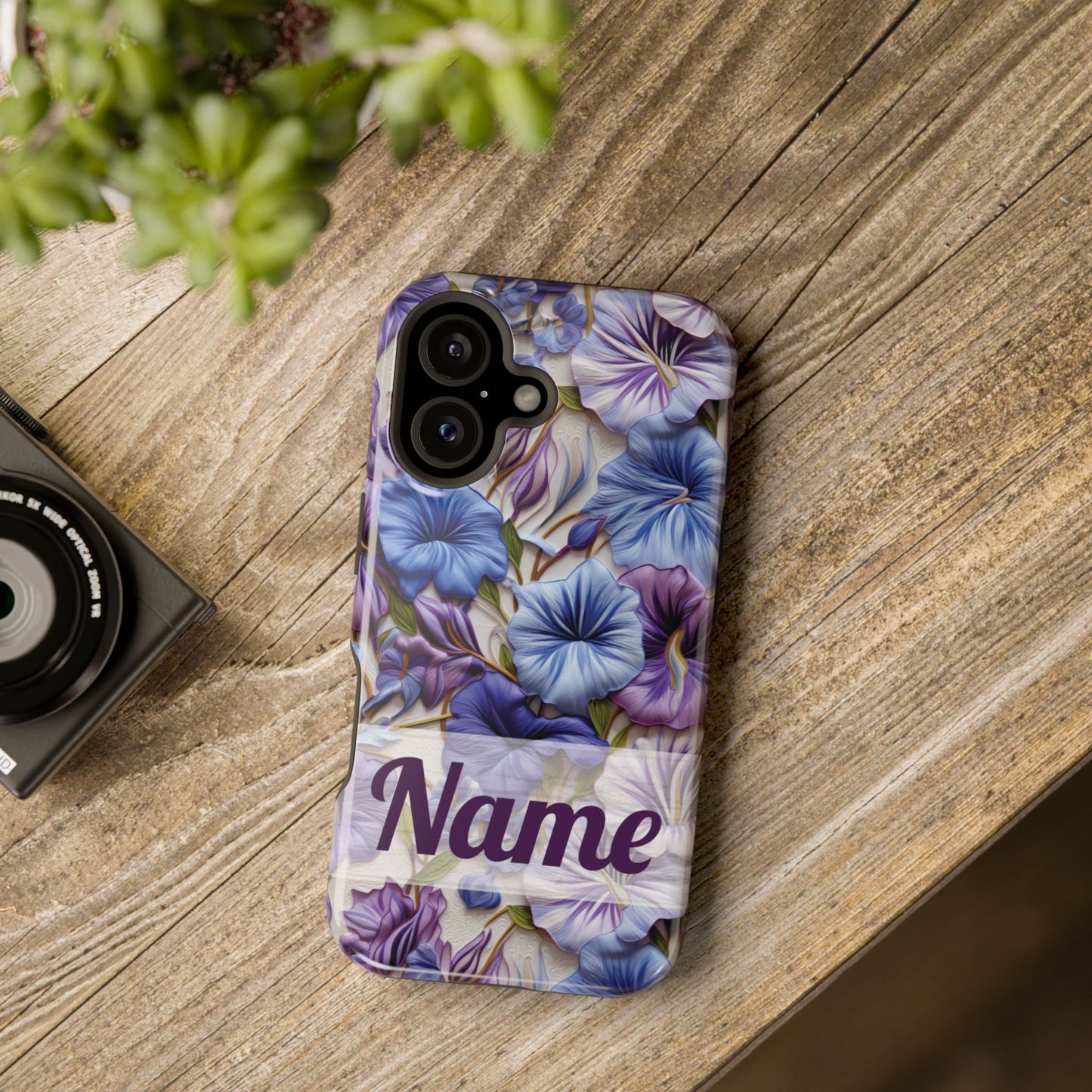 September Birth Flower Phone Case • Morning Glory iPhone Cover • Purple MagSafe Gift
