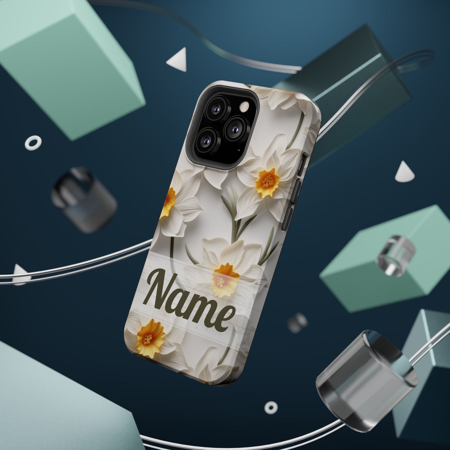 March Birth Flower Phone Case • 3D Daffodil iPhone Cover • Spring Floral MagSafe Gift