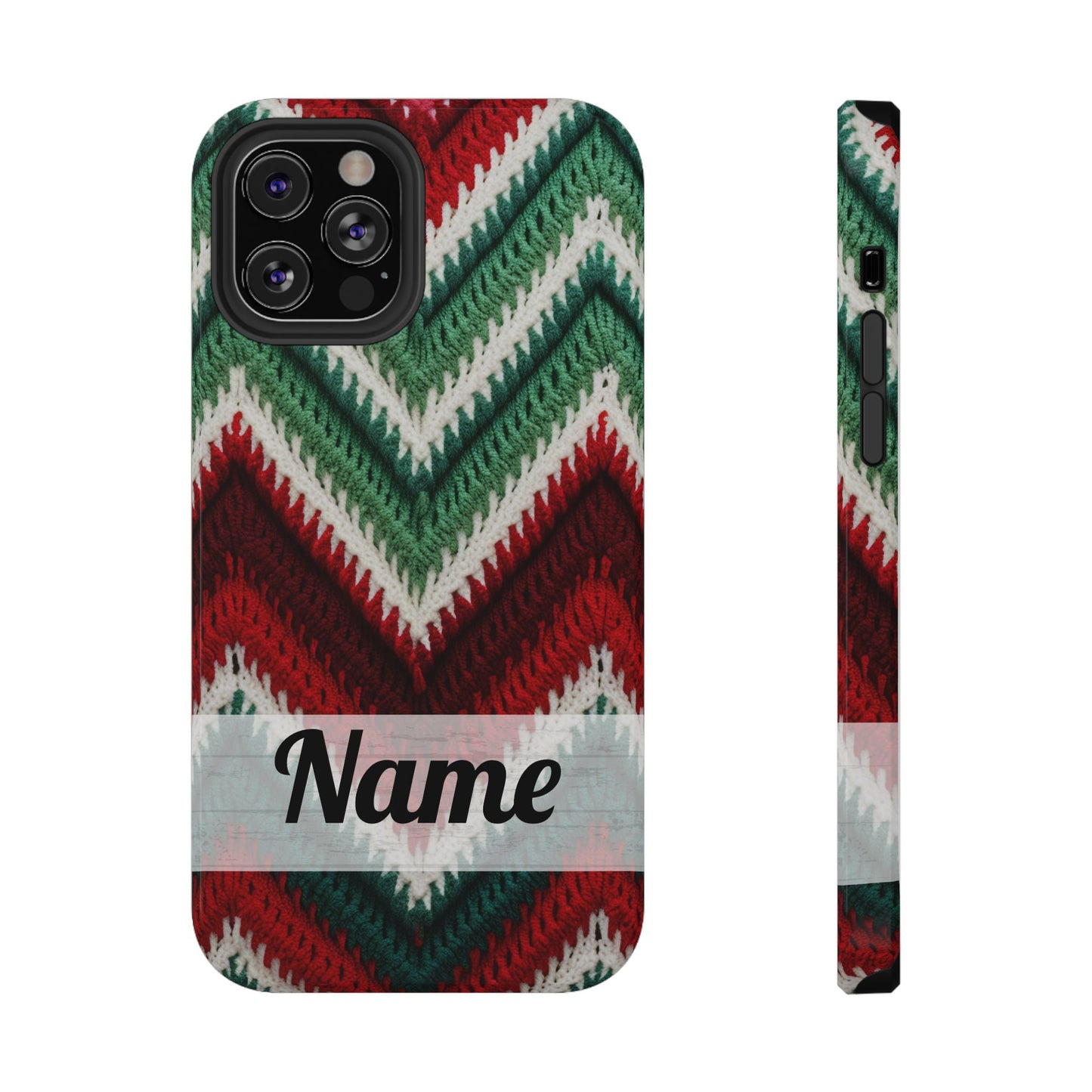 Vintage Christmas Crocheted Afghan Phone Case - Personalized Christmas Phone Case Impact-Resistant Case