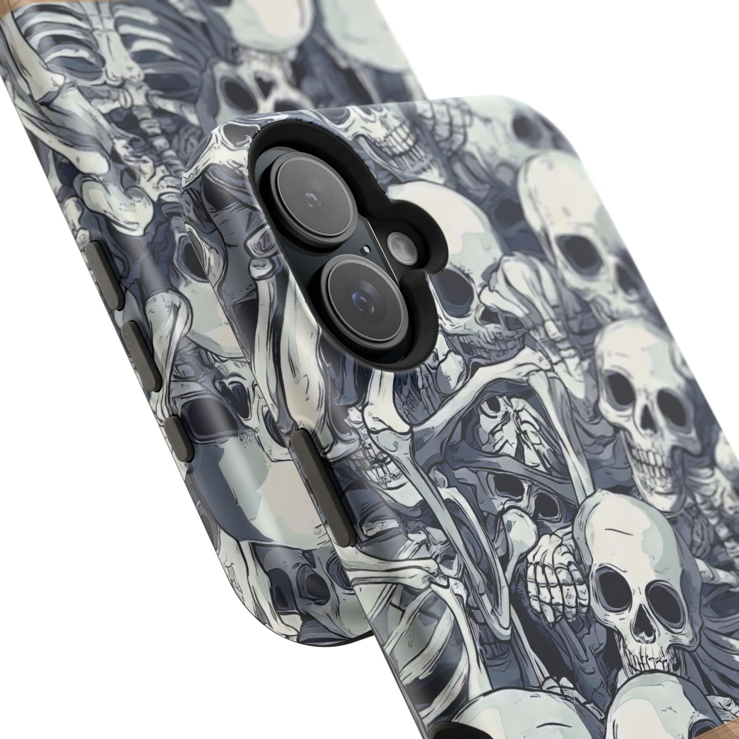 Custom, Personalized Halloween Magnetic Tough Cases for iPhone - Beware Skulls with Name