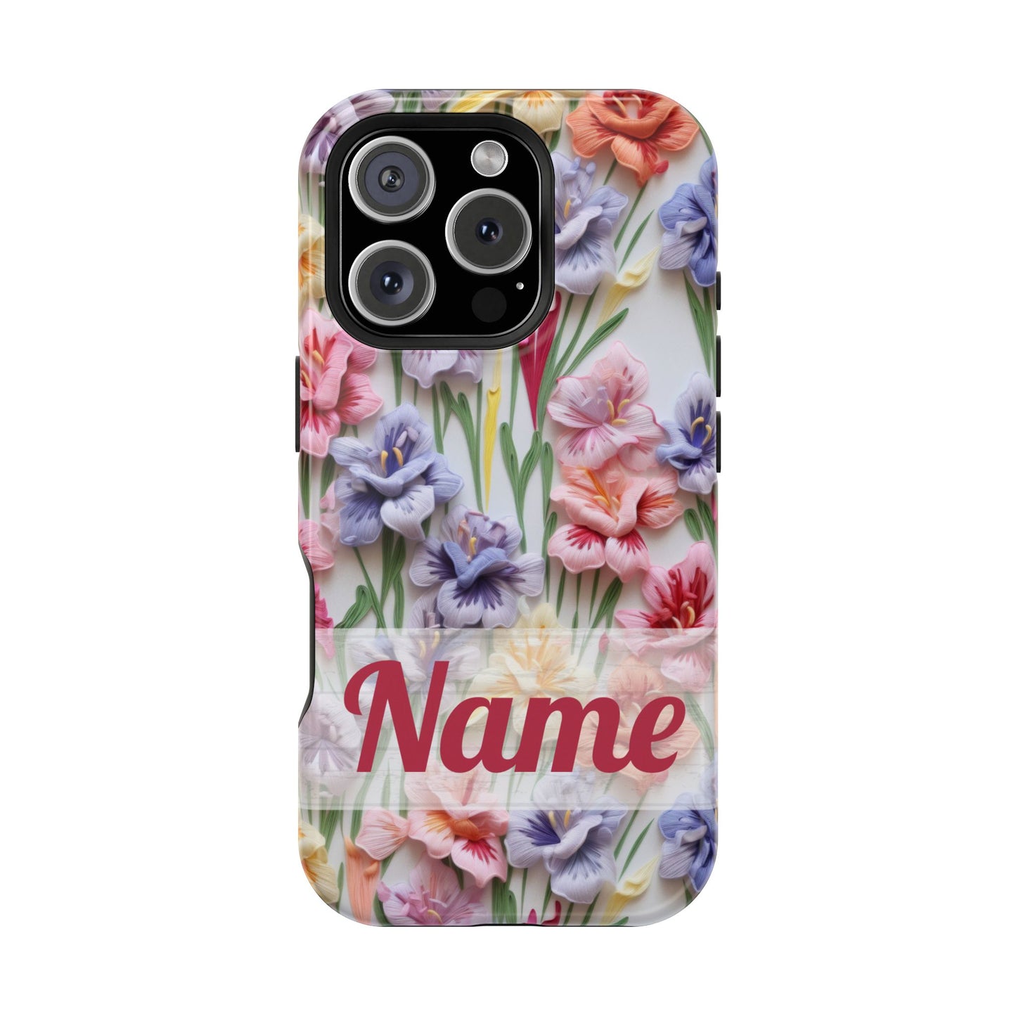 August Birth Flower Phone Case • 3D Gladiolus iPhone Cover • Pastel Floral MagSafe Gift