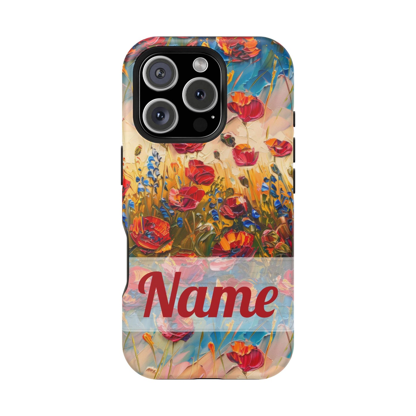 August Birth Flower Phone Case • Red Poppies Poppy iPhone Cover • Colorful Floral MagSafe Gift