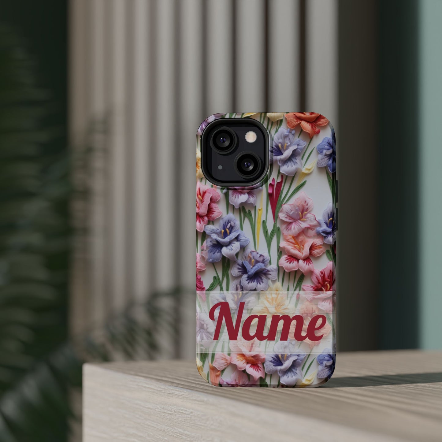 August Birth Flower Phone Case • 3D Gladiolus iPhone Cover • Pastel Floral MagSafe Gift