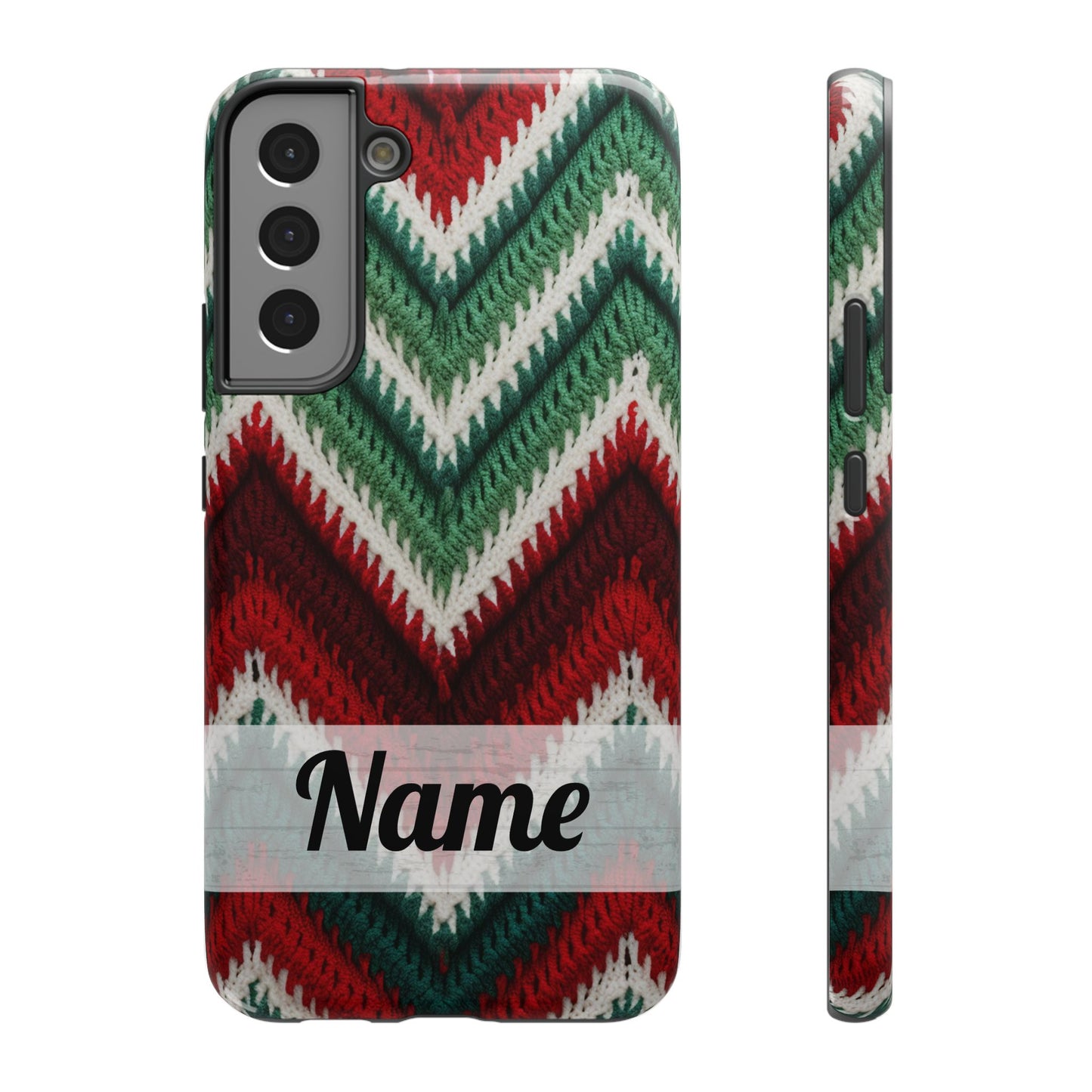 Vintage Christmas Crocheted Afghan Phone Case - Personalized Christmas Phone Case Impact-Resistant Case