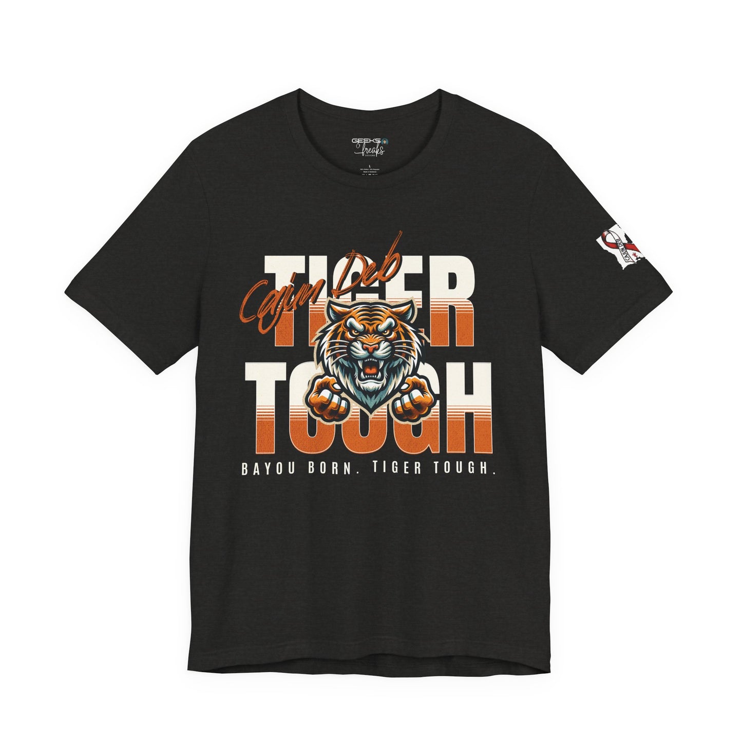 CAJUN DEB Bayou Born Tiger Tough Cancer MDS Awareness Tee, Unisex Support Tee, Gift for Cancer Fighters, Motivational T-Shirt Bella+Canva 3001