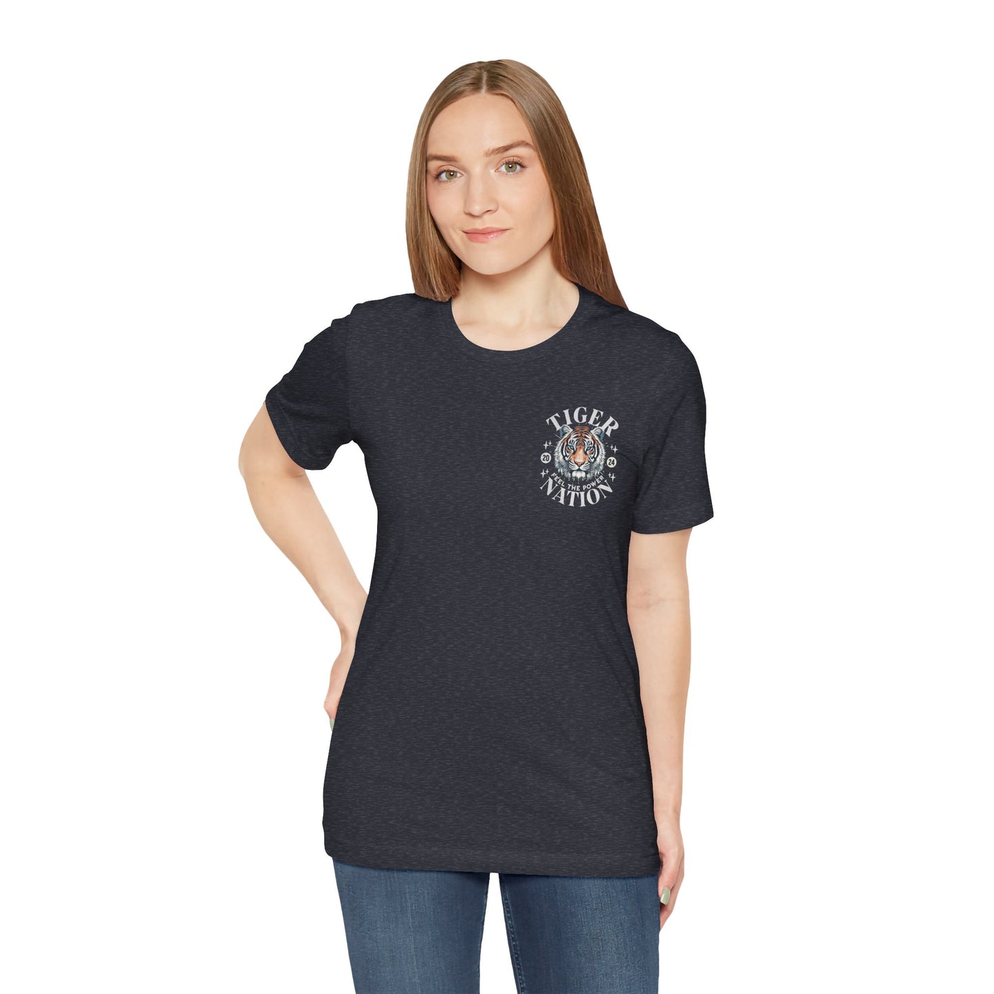 Tiger Nation POCKET DESIGN T-shirt - Bella Canvas 3001 Unisex Jersey Short Sleeve Tee