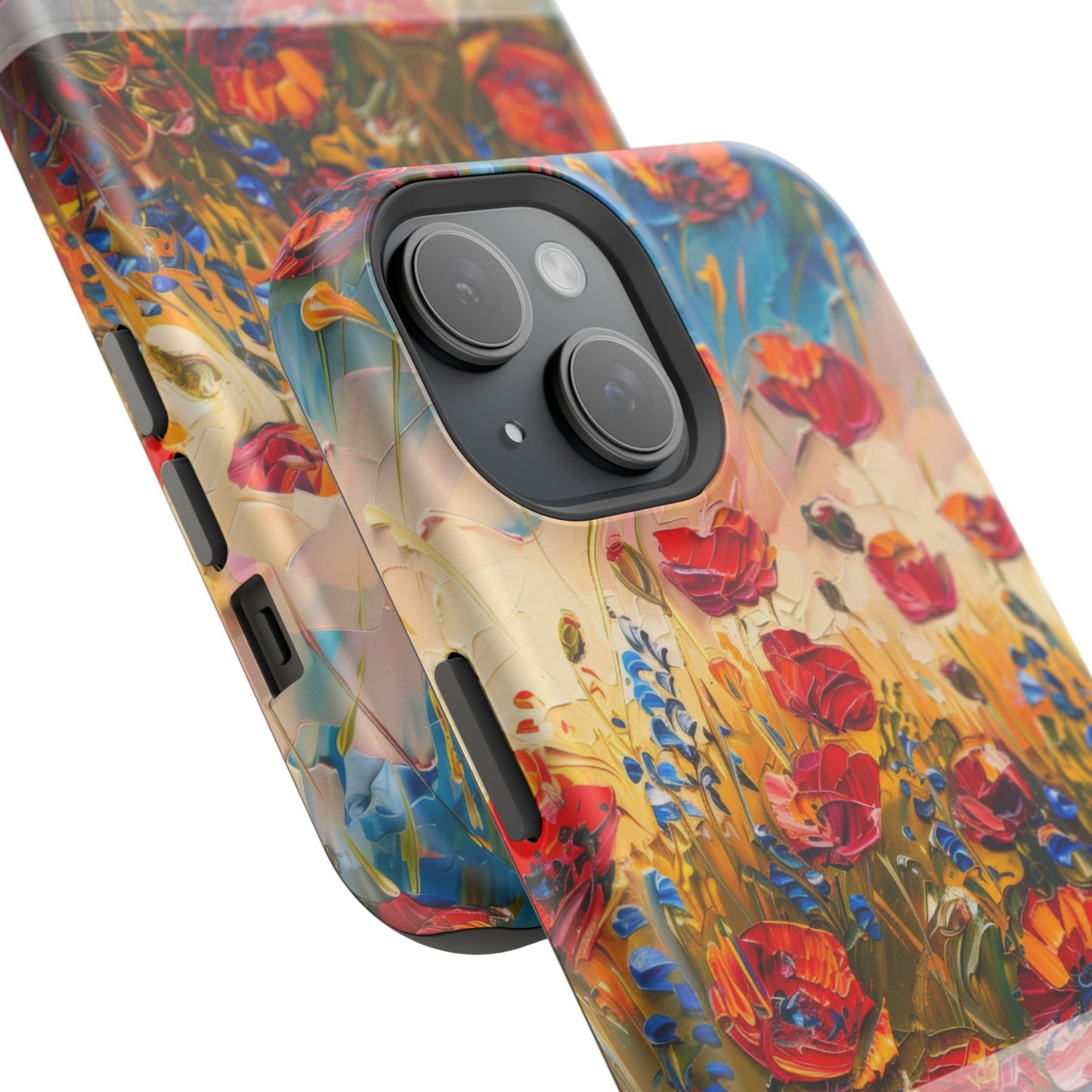 August Birth Flower Phone Case • Red Poppies Poppy iPhone Cover • Colorful Floral MagSafe Gift