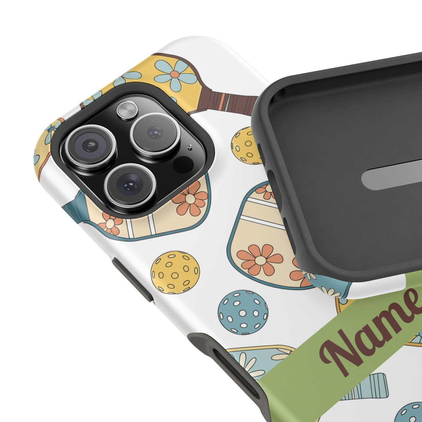 Custom, Personalized Retro Pickleball iPhone Case Custom Magnetic Tough Case Personalized