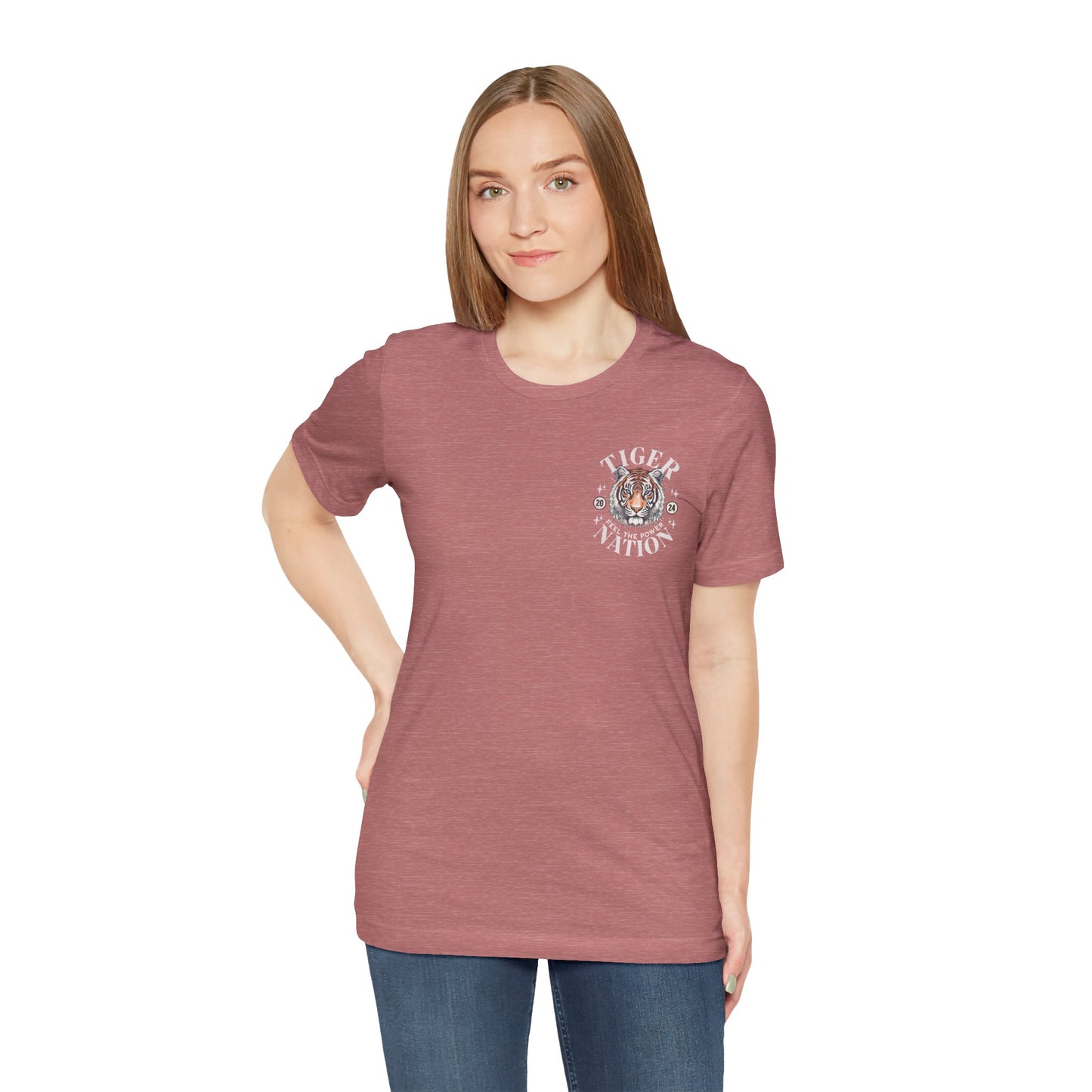 Tiger Nation POCKET DESIGN T-shirt - Bella Canvas 3001 Unisex Jersey Short Sleeve Tee