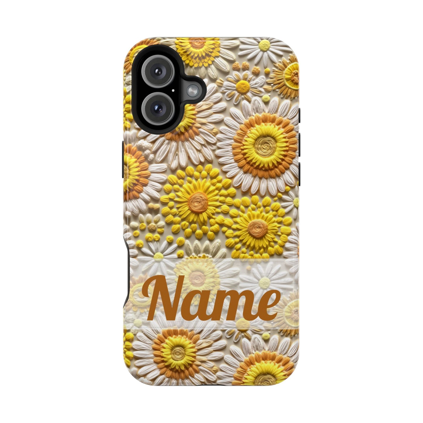 April Birth Flower Phone Case • Embroidered Daisy iPhone Cover • Colorful MagSafe Gift Idea