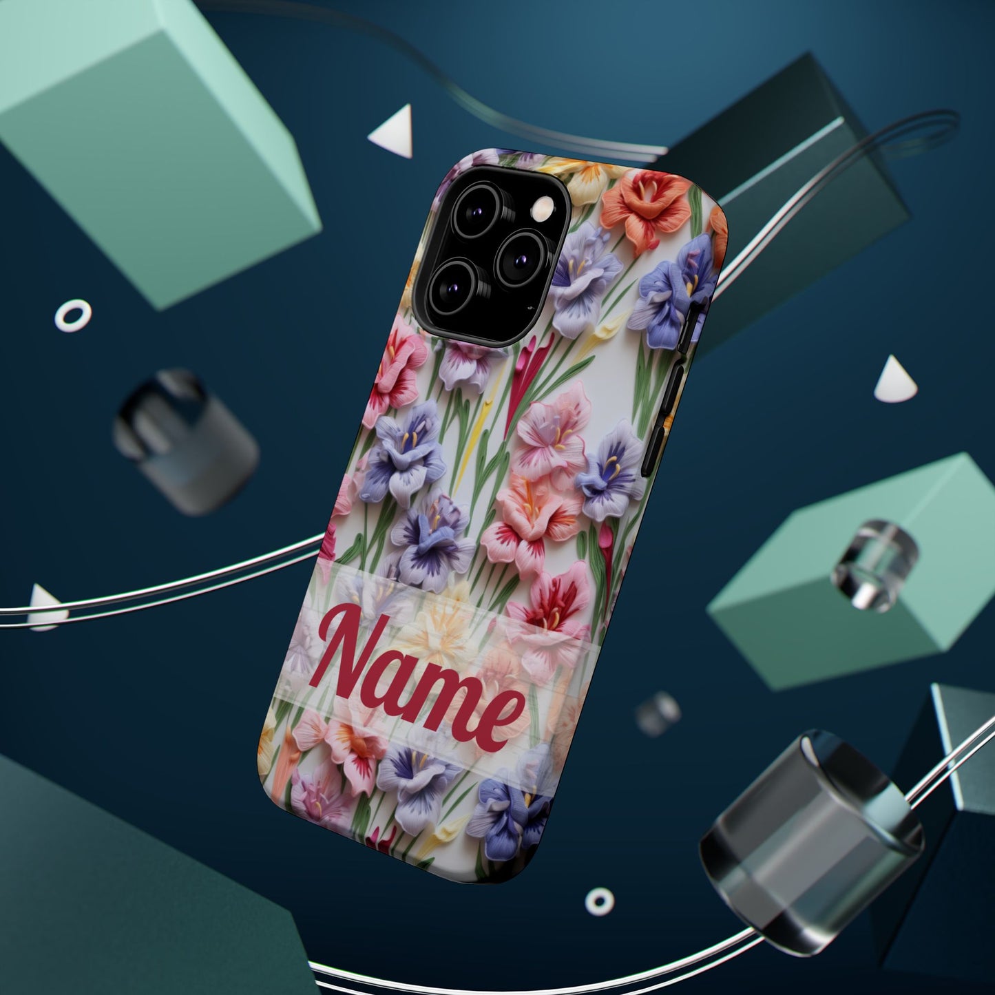 August Birth Flower Phone Case • 3D Gladiolus iPhone Cover • Pastel Floral MagSafe Gift