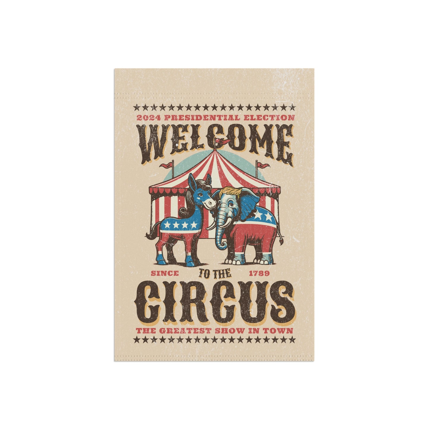 Garden & House Flag or Banner satire 2024 election humor elephant donkey