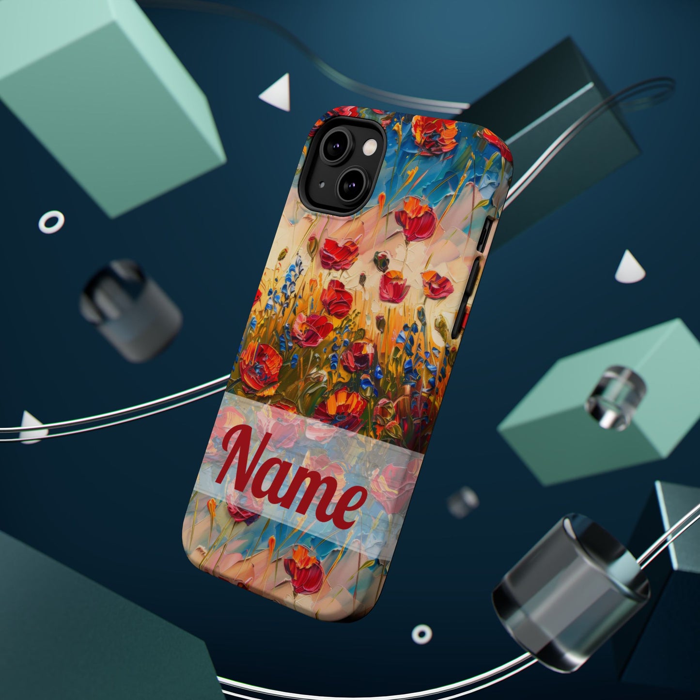 August Birth Flower Phone Case • Red Poppies Poppy iPhone Cover • Colorful Floral MagSafe Gift