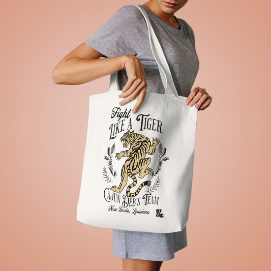 CAJUN DEB Fight Like a Tiger Cancer MDS Awareness Tote, Gift for Cancer Fighters, Motivational Bag carry-all bag