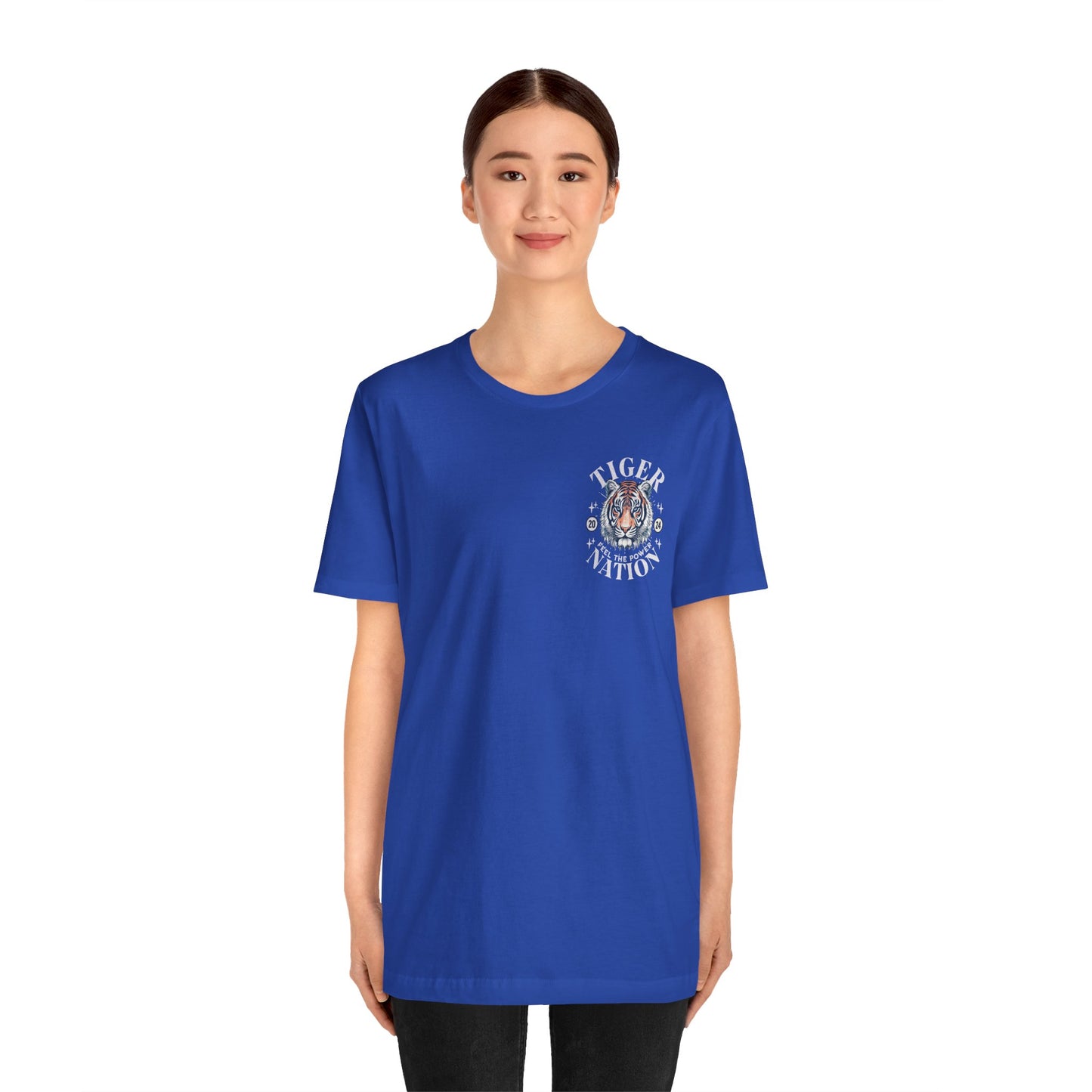 Tiger Nation POCKET DESIGN T-shirt - Bella Canvas 3001 Unisex Jersey Short Sleeve Tee