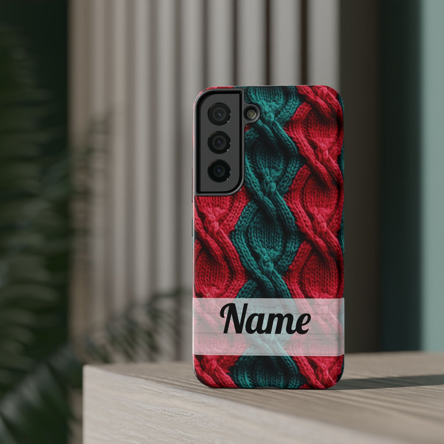 Vintage Christmas Crocheted Afghan Phone Case - Personalized Christmas Phone Case Impact-Resistant Case