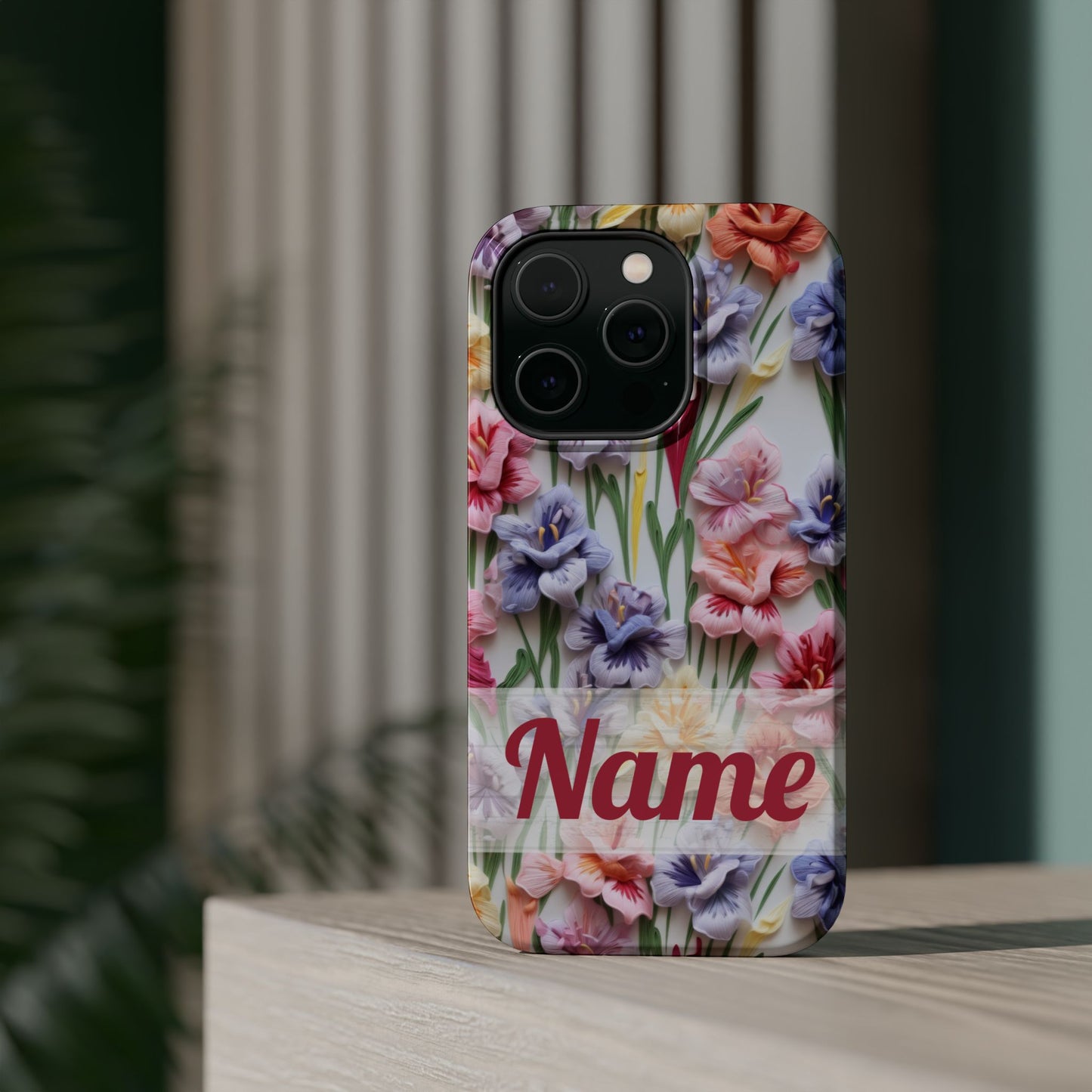 August Birth Flower Phone Case • 3D Gladiolus iPhone Cover • Pastel Floral MagSafe Gift