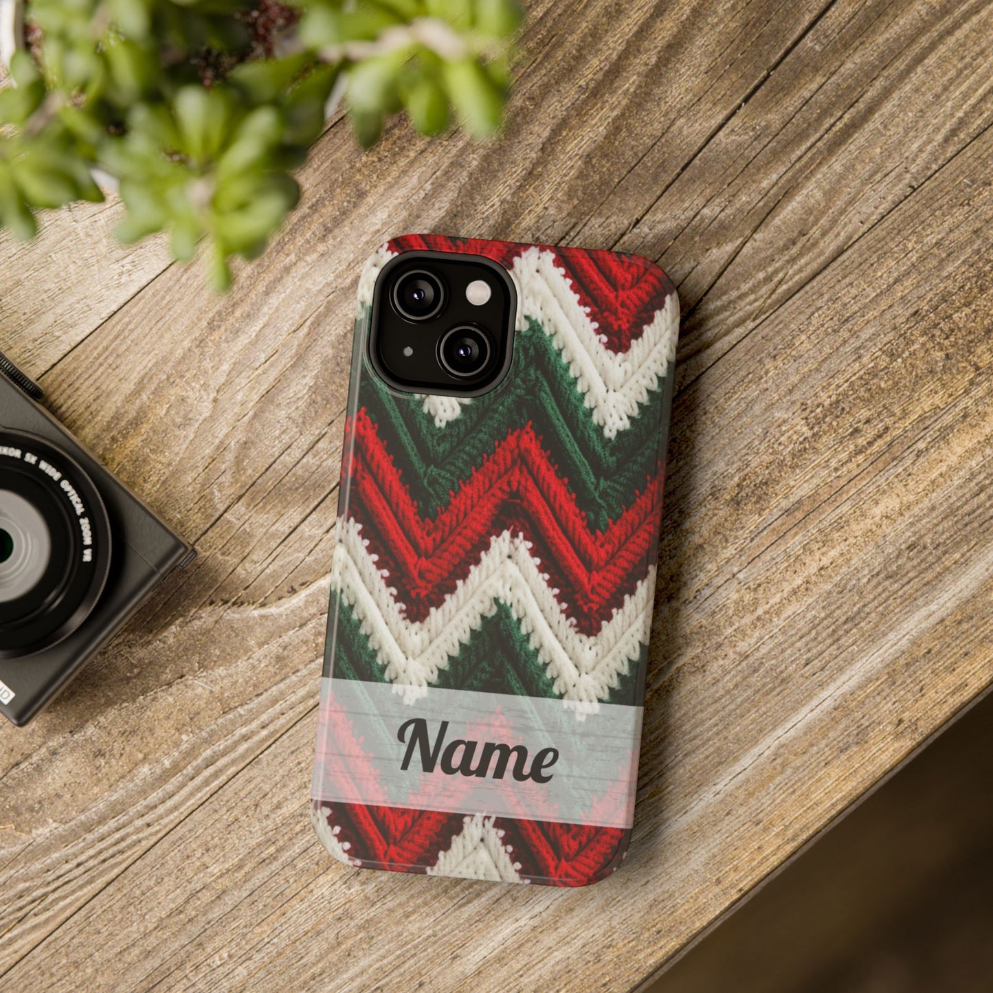 Vintage Christmas Crocheted Afghan Phone Case - Personalized Christmas Phone Case Impact-Resistant Case