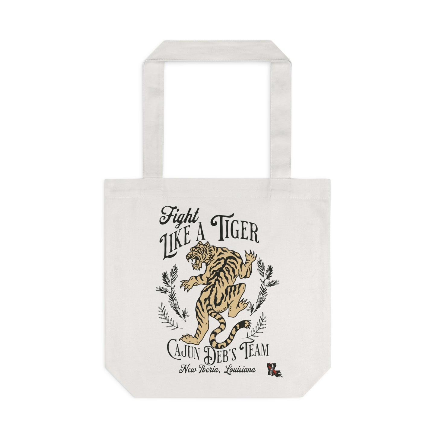 CAJUN DEB Fight Like a Tiger Cancer MDS Awareness Tote, Gift for Cancer Fighters, Motivational Bag carry-all bag