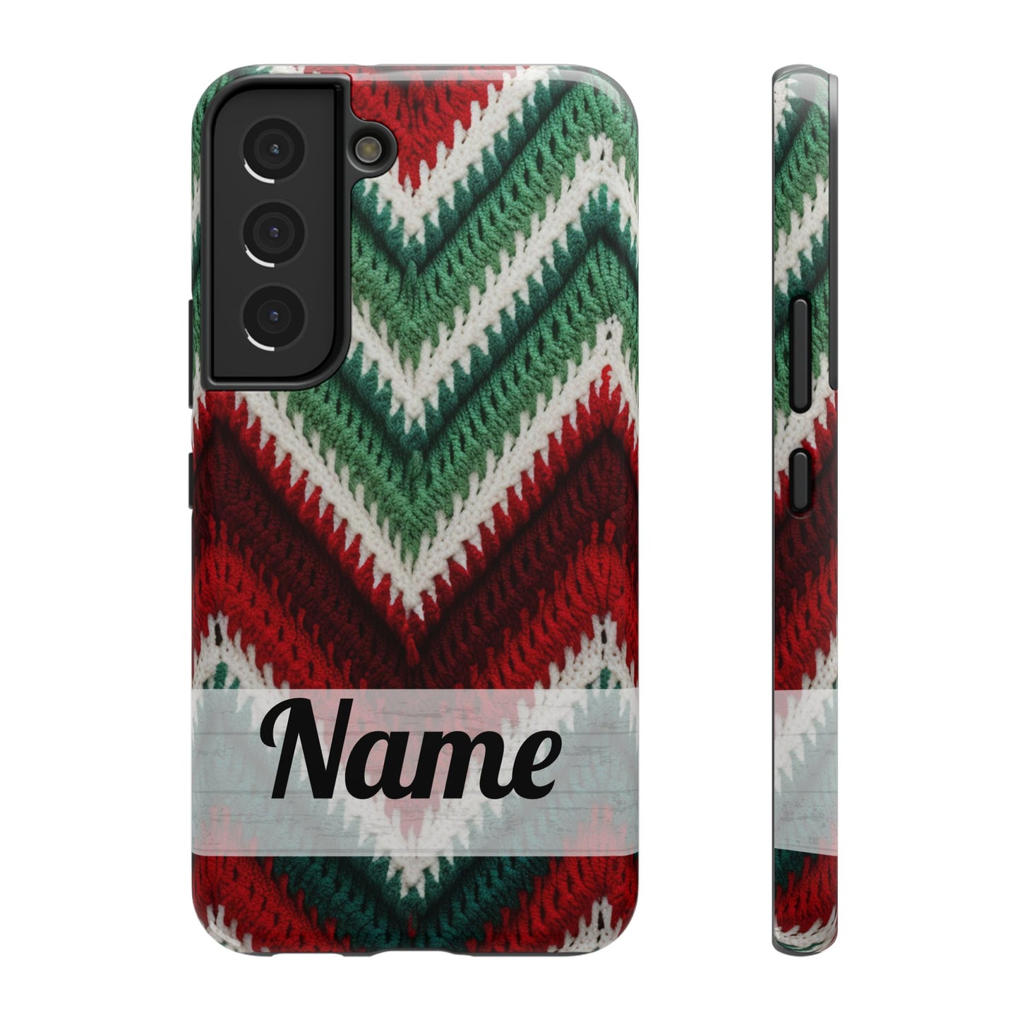 Vintage Christmas Crocheted Afghan Phone Case - Personalized Christmas Phone Case Impact-Resistant Case