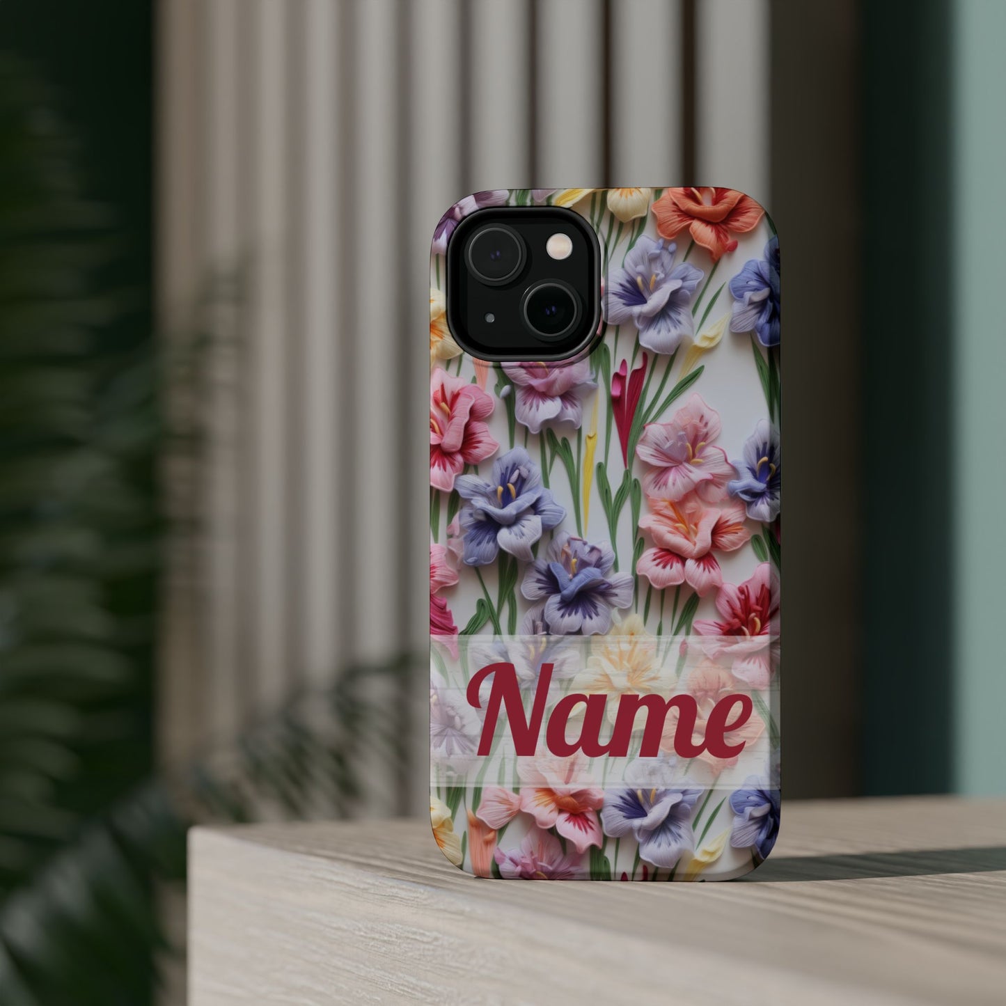 August Birth Flower Phone Case • 3D Gladiolus iPhone Cover • Pastel Floral MagSafe Gift