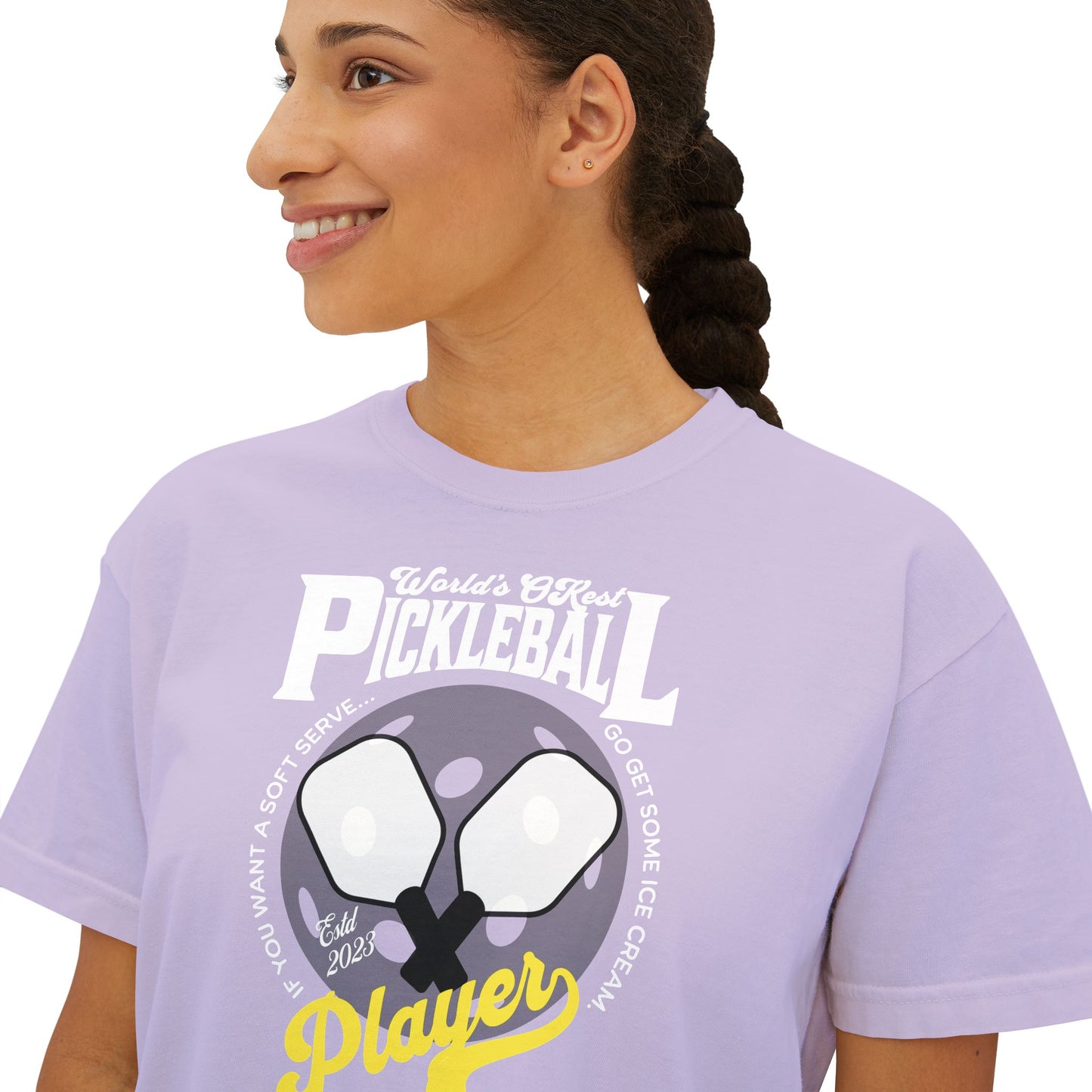 World's OKest Pickleball Player Custom T-Shirt - COMFORT COLORS boxy t-shirt cropped shirt