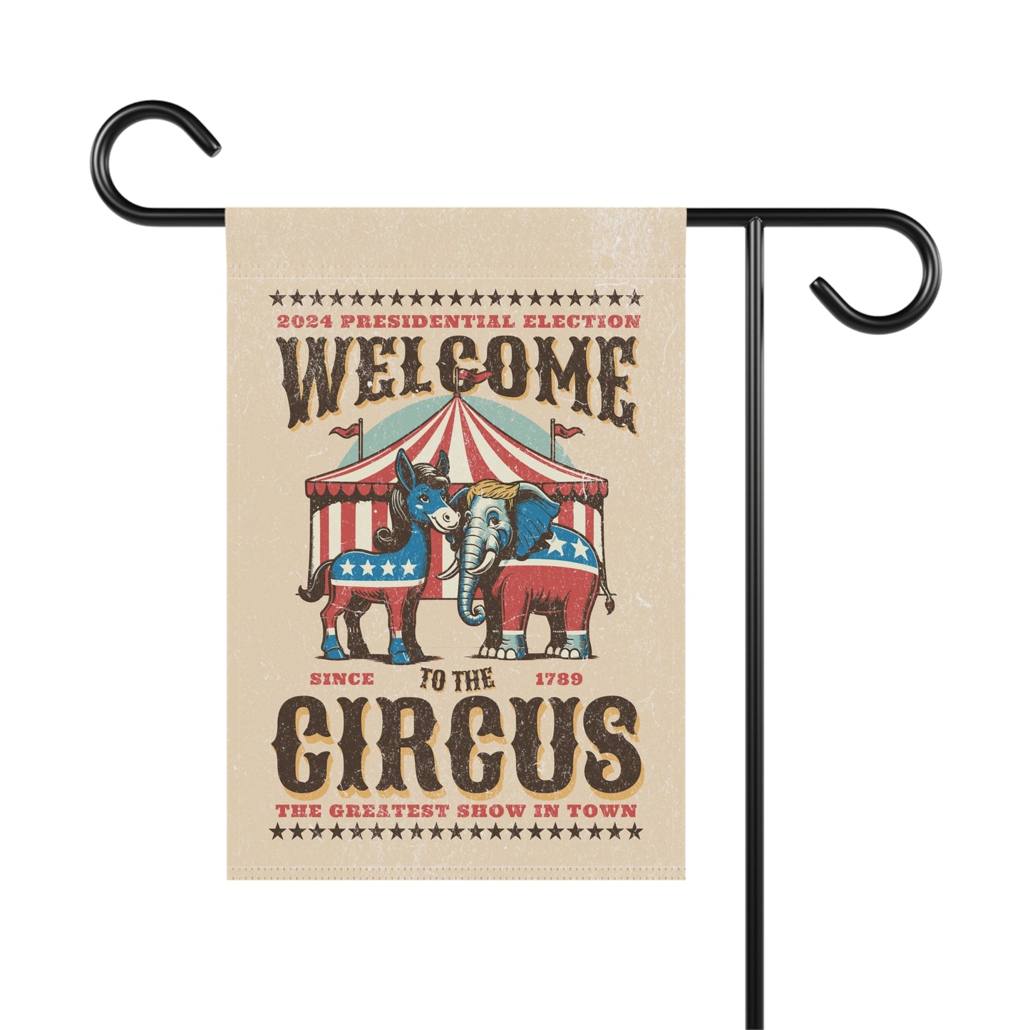 Garden & House Flag or Banner satire 2024 election humor elephant donkey