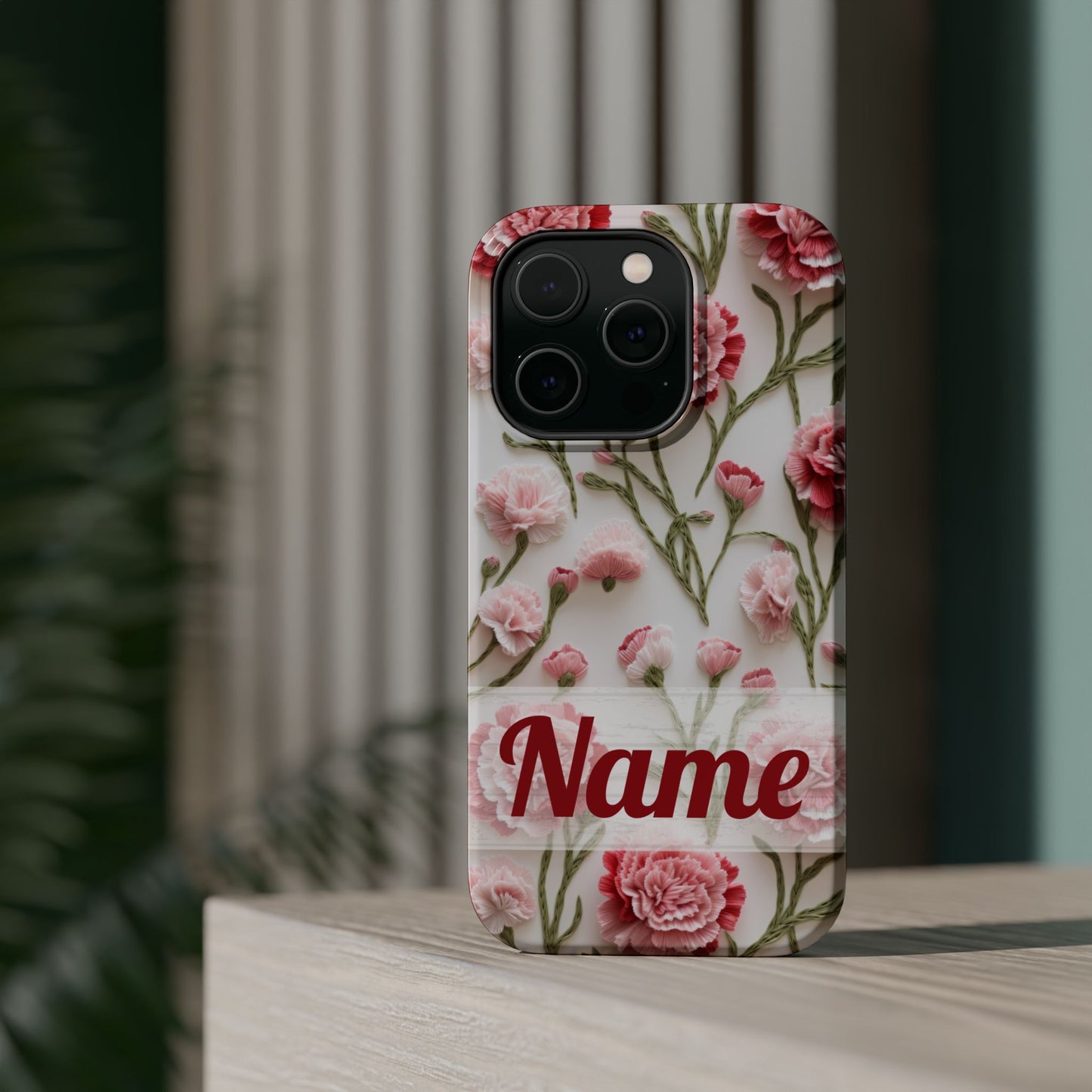 January Birth Flower Phone Case • Pink Carnation iPhone Cover • MagSafe Gift for Her