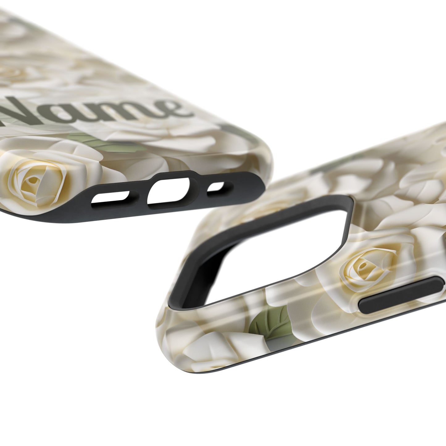 June Birth Flower Phone Case • White Paper Rose iPhone Cover • 3D Floral MagSafe Gift