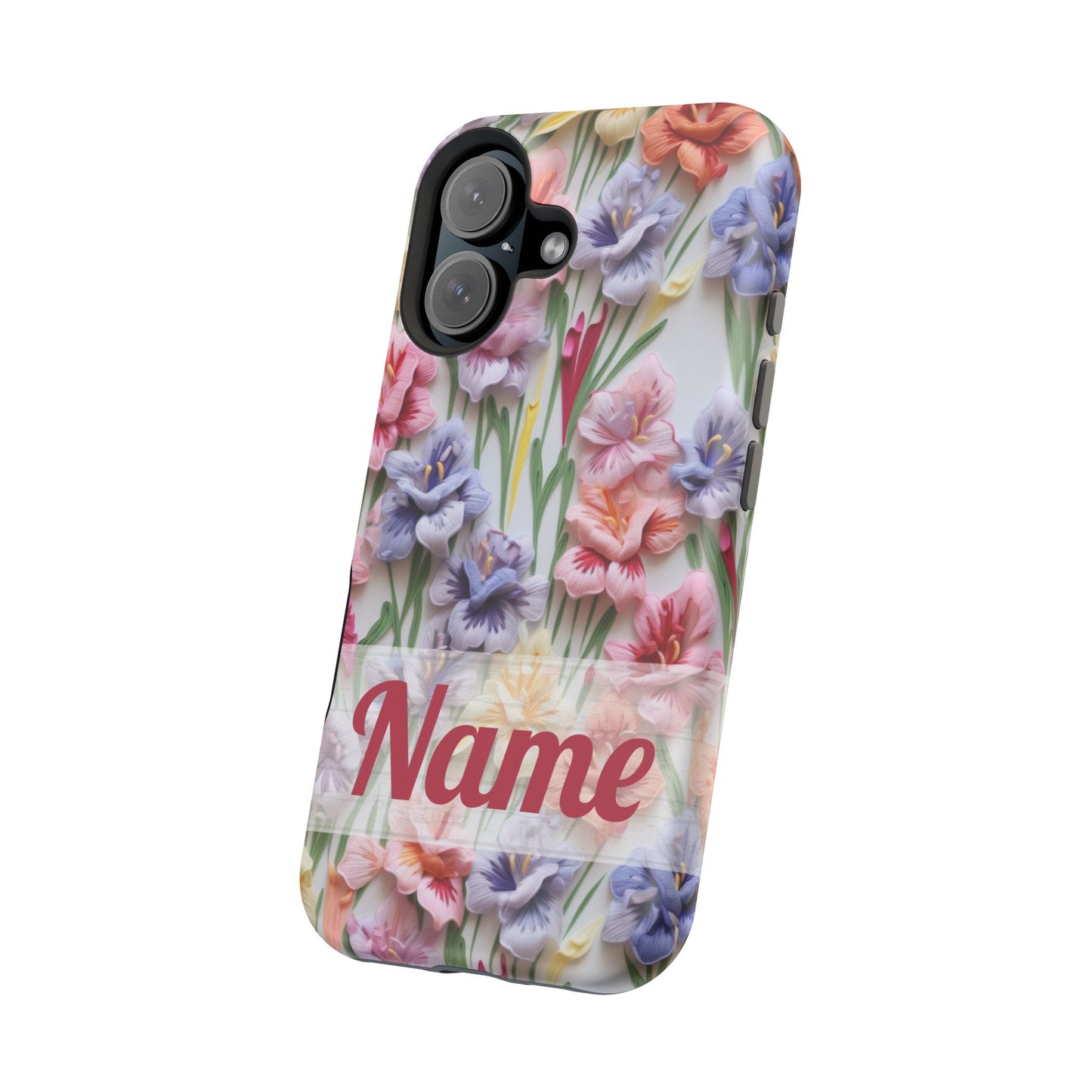 August Birth Flower Phone Case • 3D Gladiolus iPhone Cover • Pastel Floral MagSafe Gift