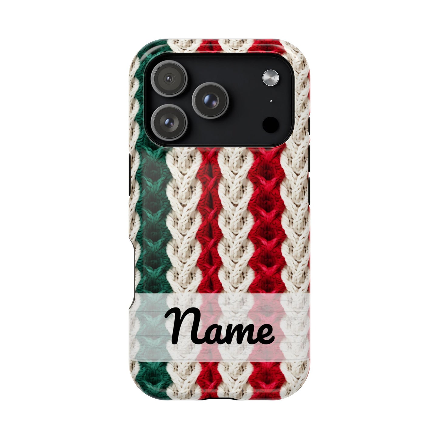 Vintage Christmas Crocheted Afghan Phone Case - Personalized Christmas Phone Case Impact-Resistant Case