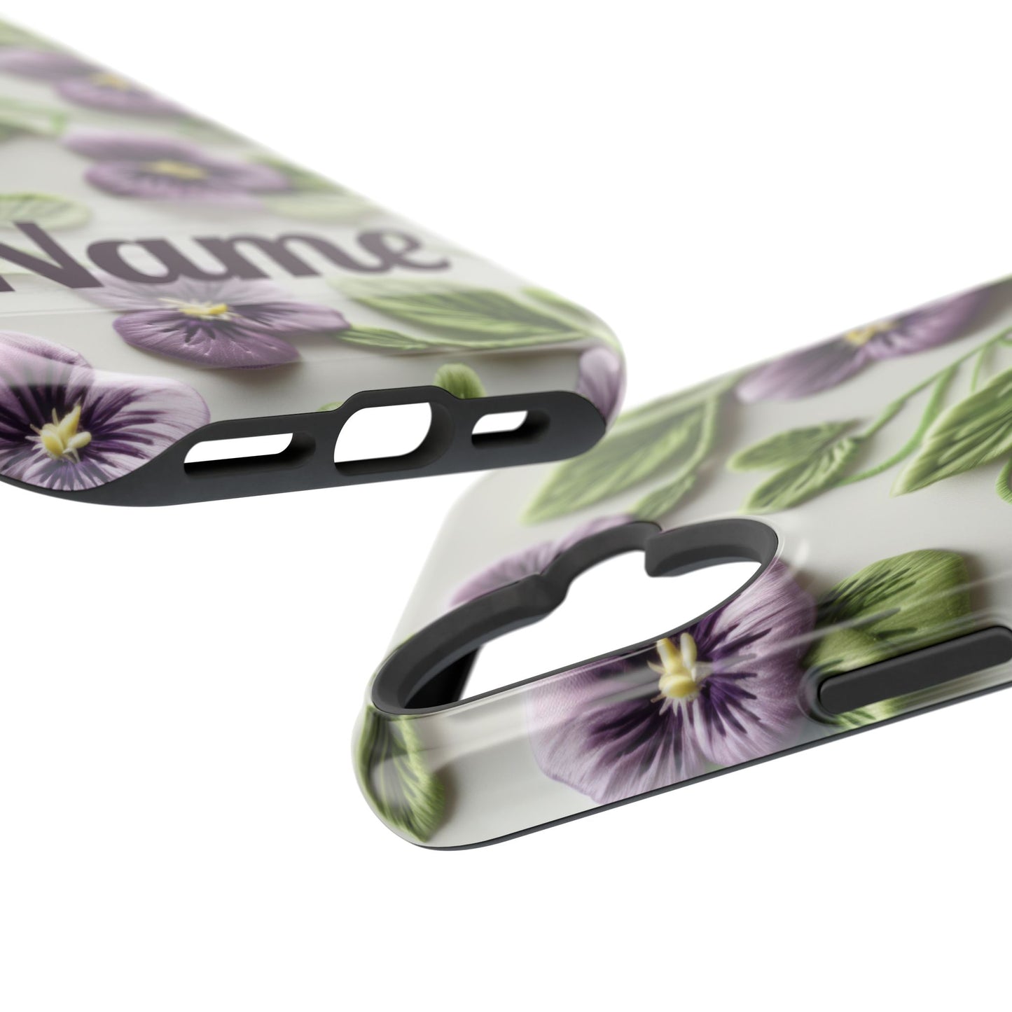 February Birth Flower Phone Case • Violet Embroidery iPhone Cover • MagSafe Gift for Her