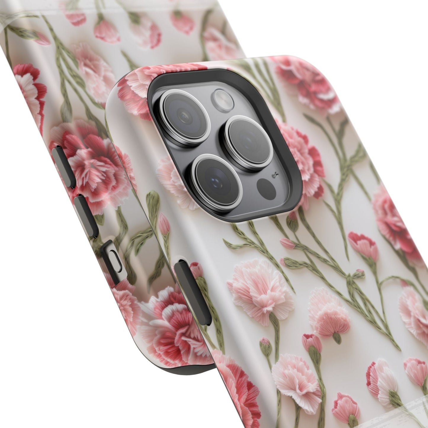 January Birth Flower Phone Case • Pink Carnation iPhone Cover • MagSafe Gift for Her