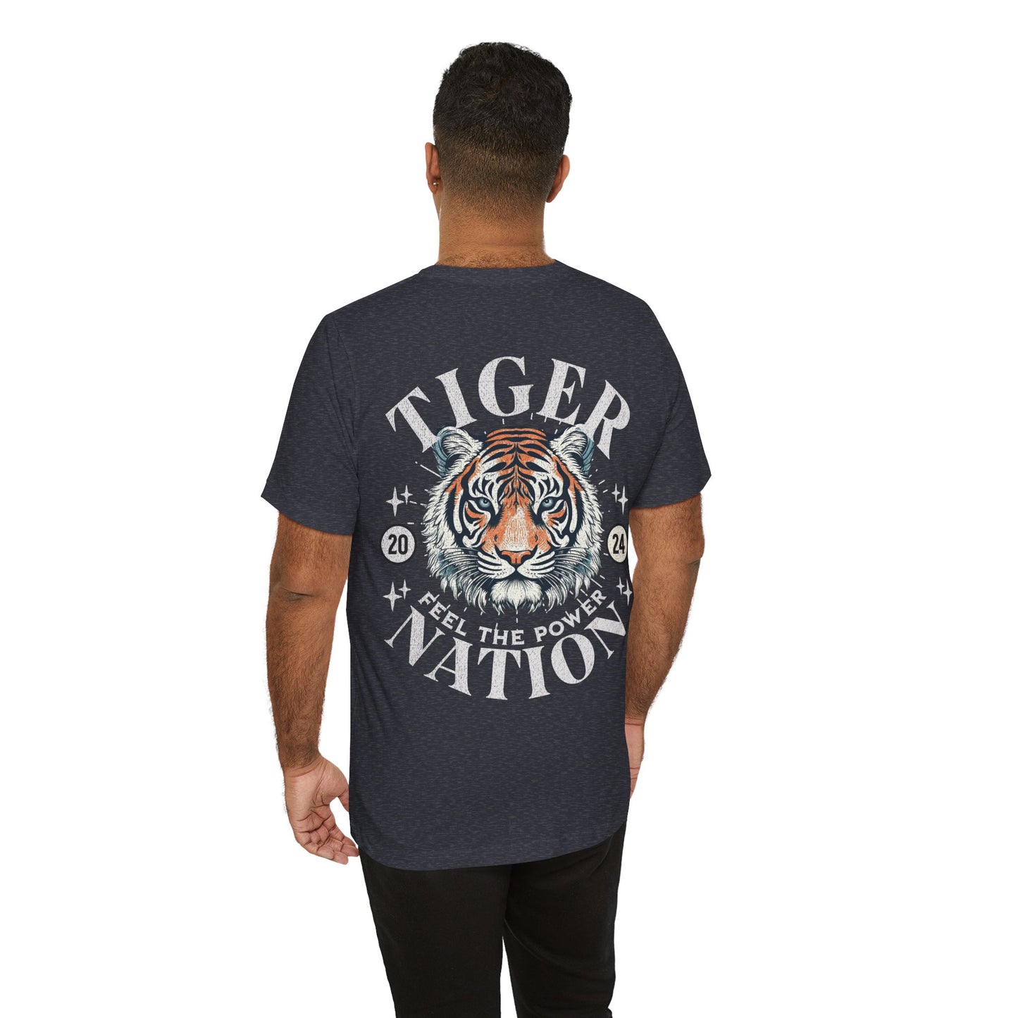 Tiger Nation Two-Sided Graphic T-shirt - Bella Canvas 3001 Unisex Jersey Short Sleeve Tee