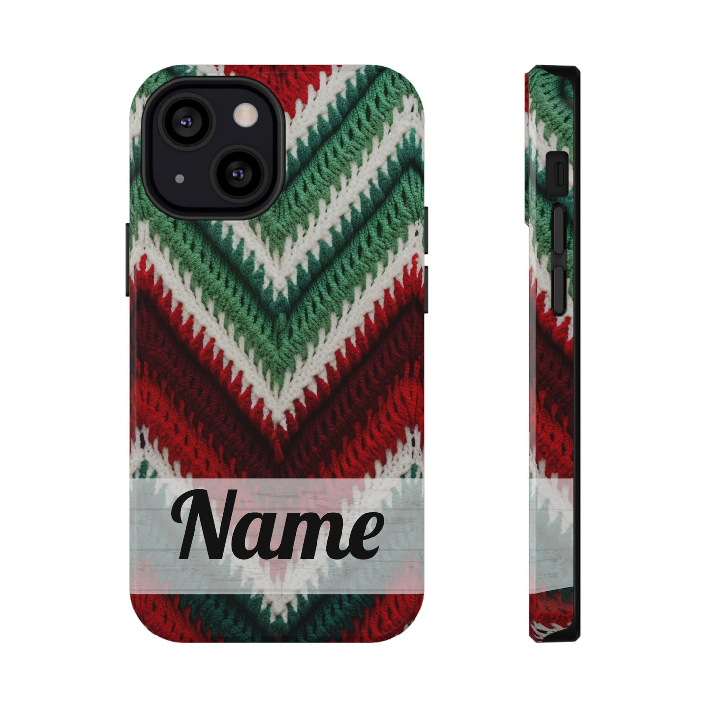 Vintage Christmas Crocheted Afghan Phone Case - Personalized Christmas Phone Case Impact-Resistant Case