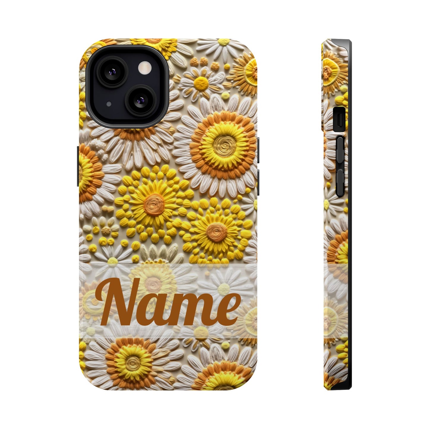 April Birth Flower Phone Case • Embroidered Daisy iPhone Cover • Colorful MagSafe Gift Idea