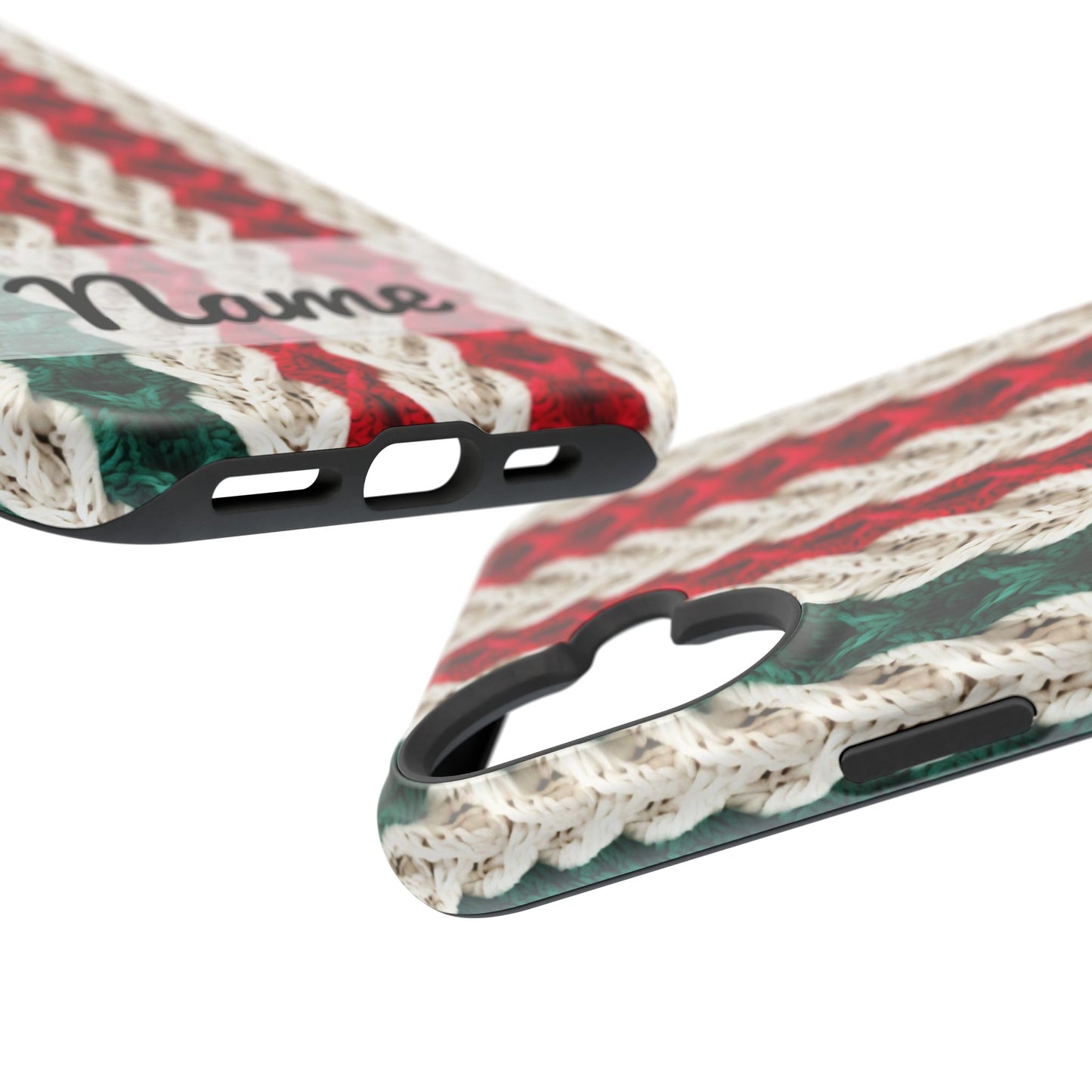 Vintage Christmas Crocheted Afghan Phone Case - Personalized Christmas Phone Case Impact-Resistant Case